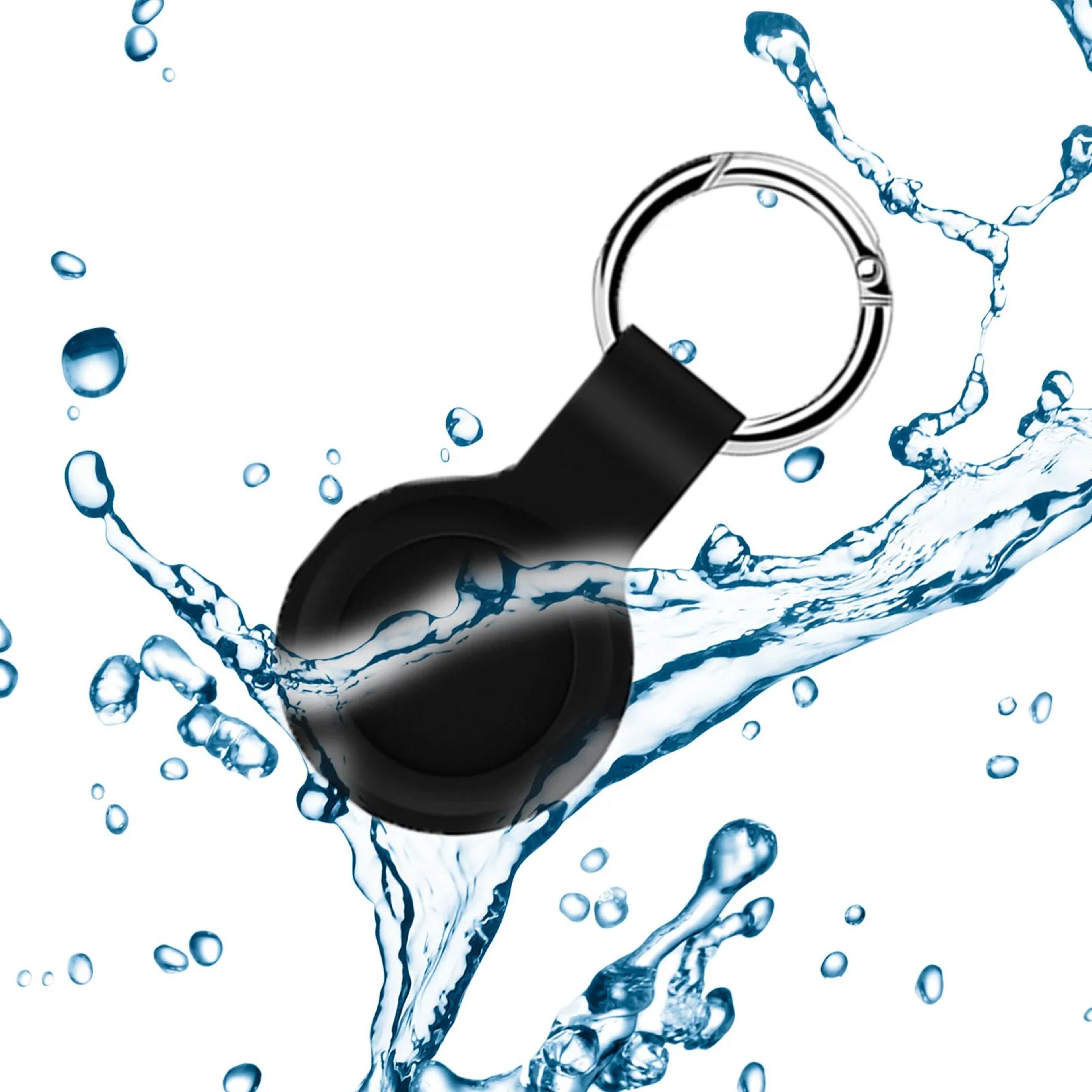 liquid silicone air tag protective case with keychain