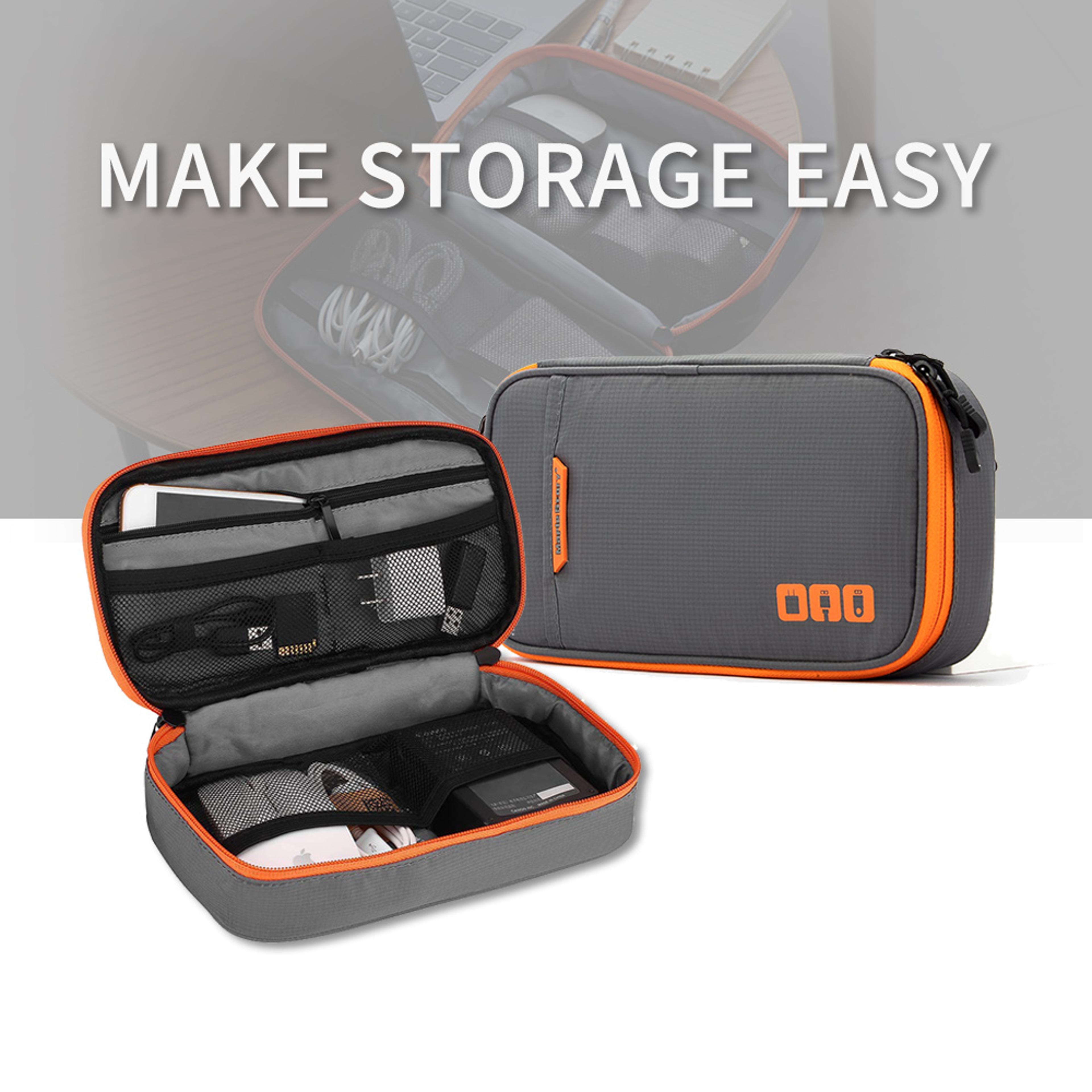portable travel cable organizer bag for usb chargers cords and electronics