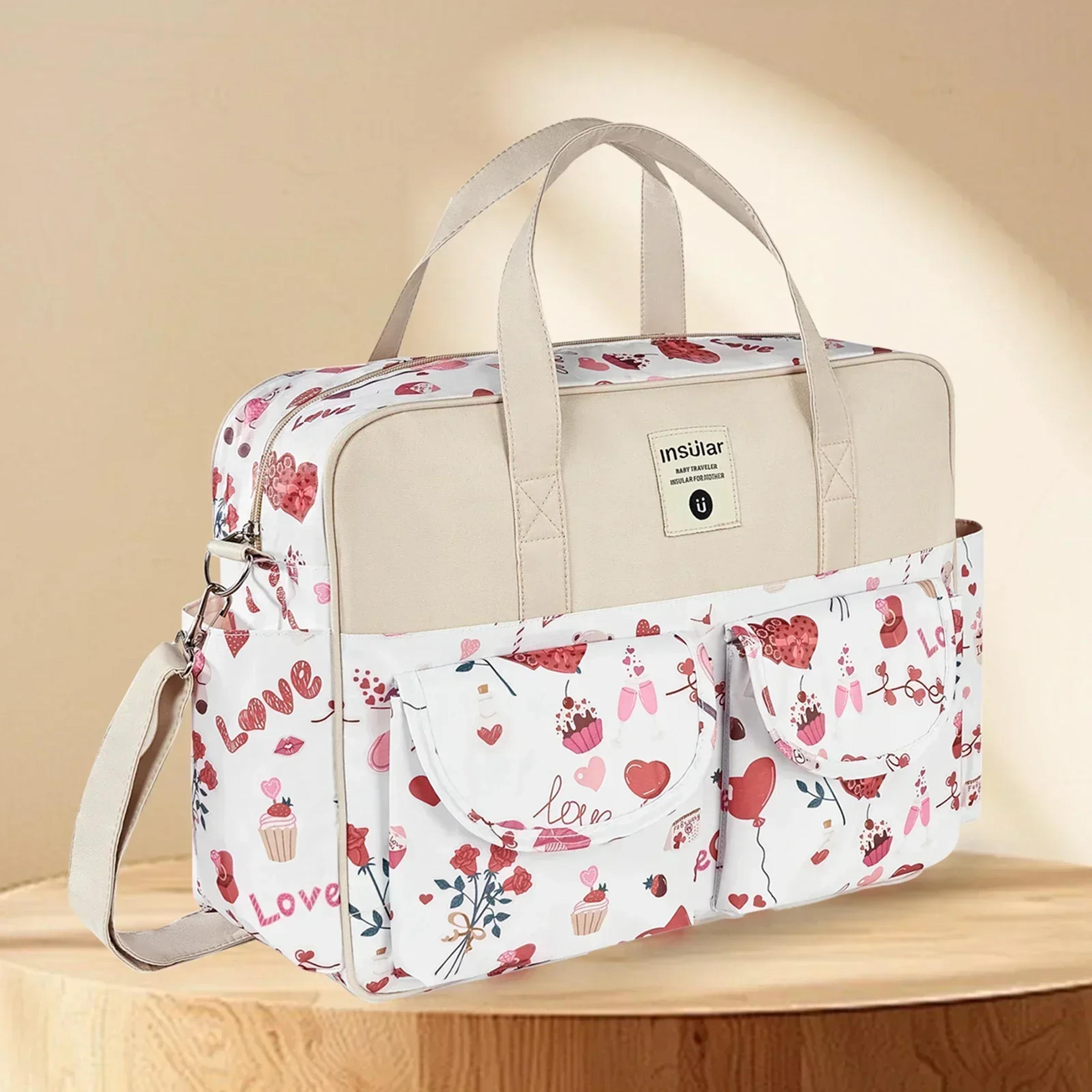 waterproof floral diaper bag messenger crossbody travel nappy bag large capacity organizer