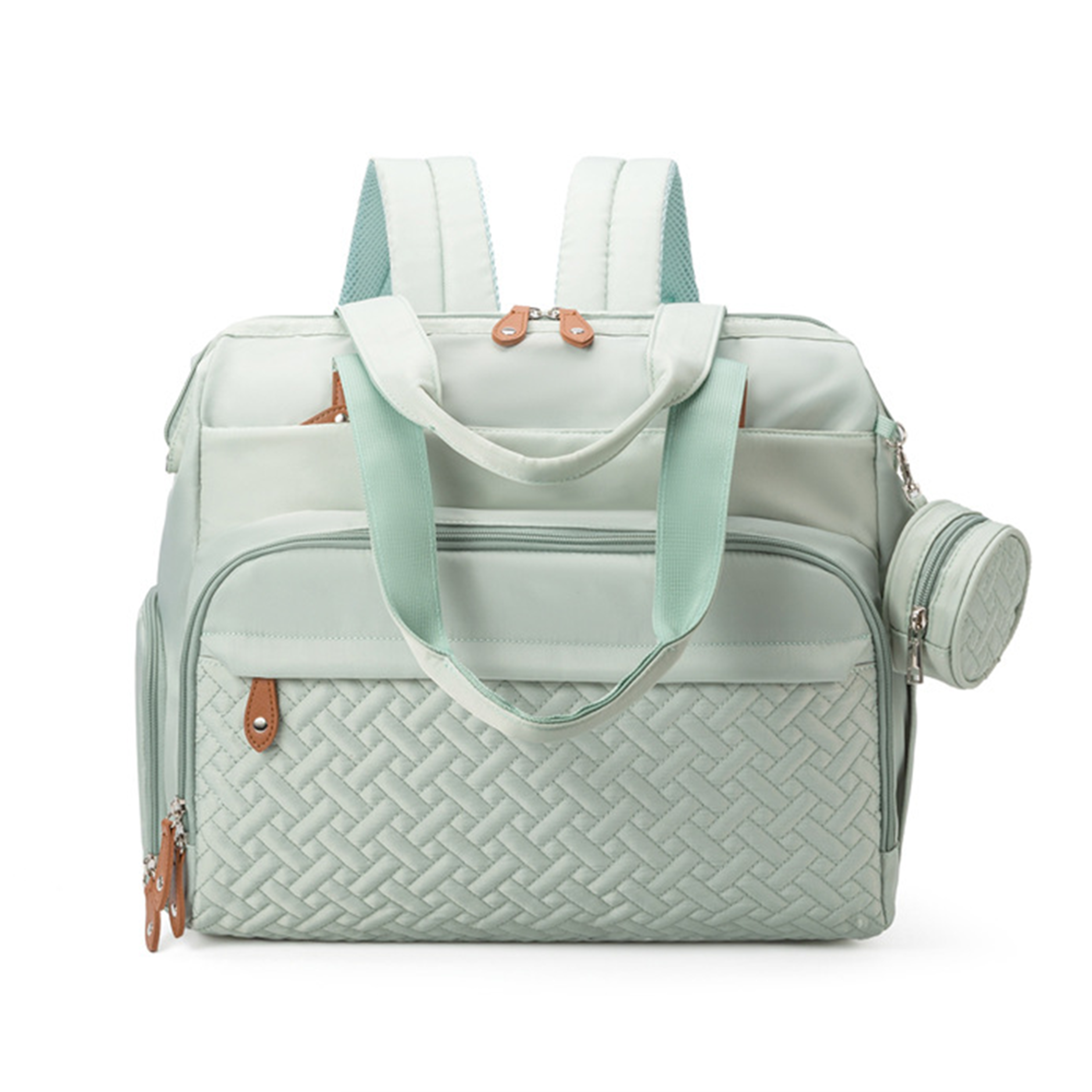 large capacity waterproof diaper bag backpack with changing pad stroller hooks and pacifier holder