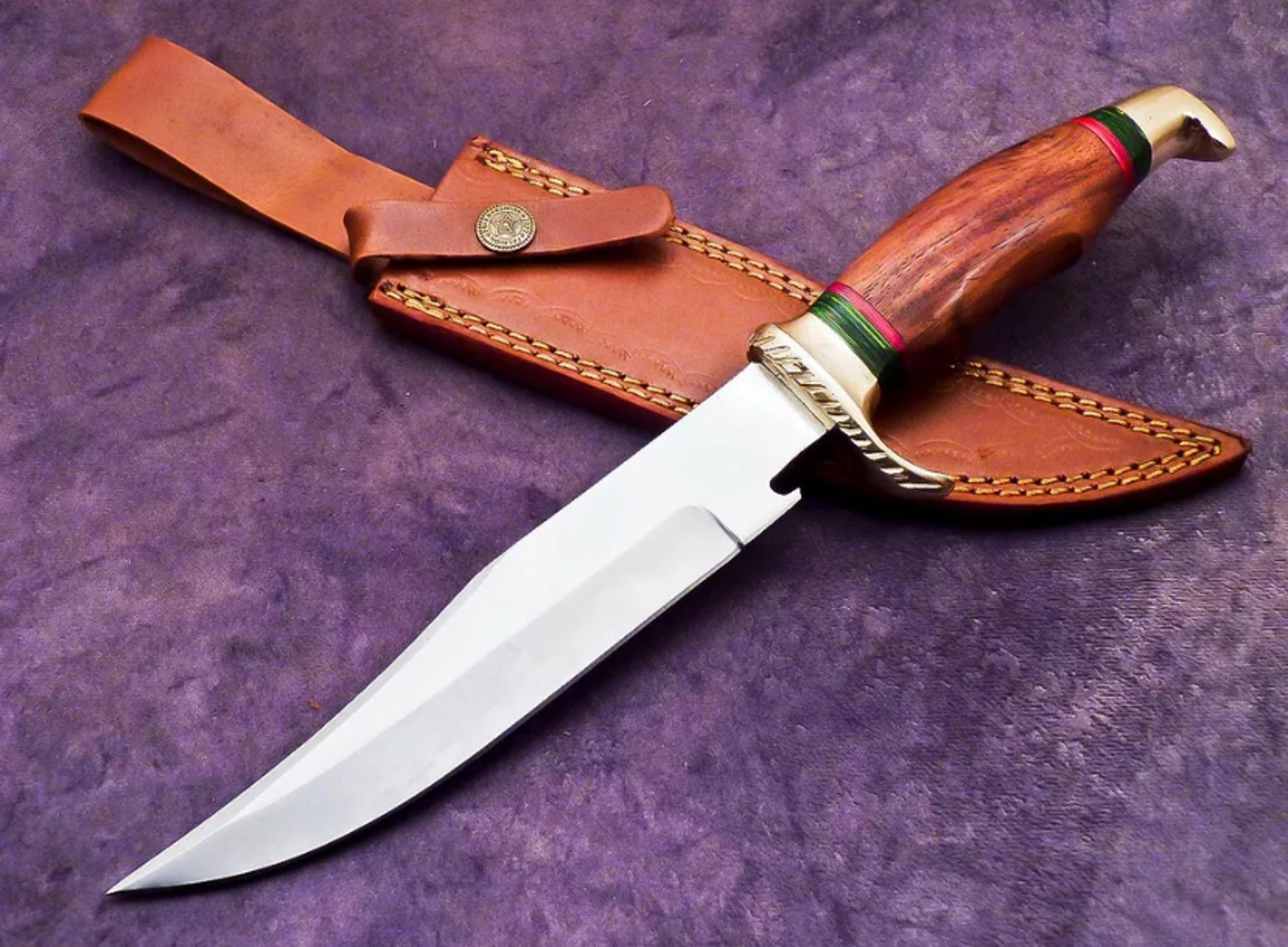 handmade d2 hunting bowie knife camping knife survival bowie knife with sheath