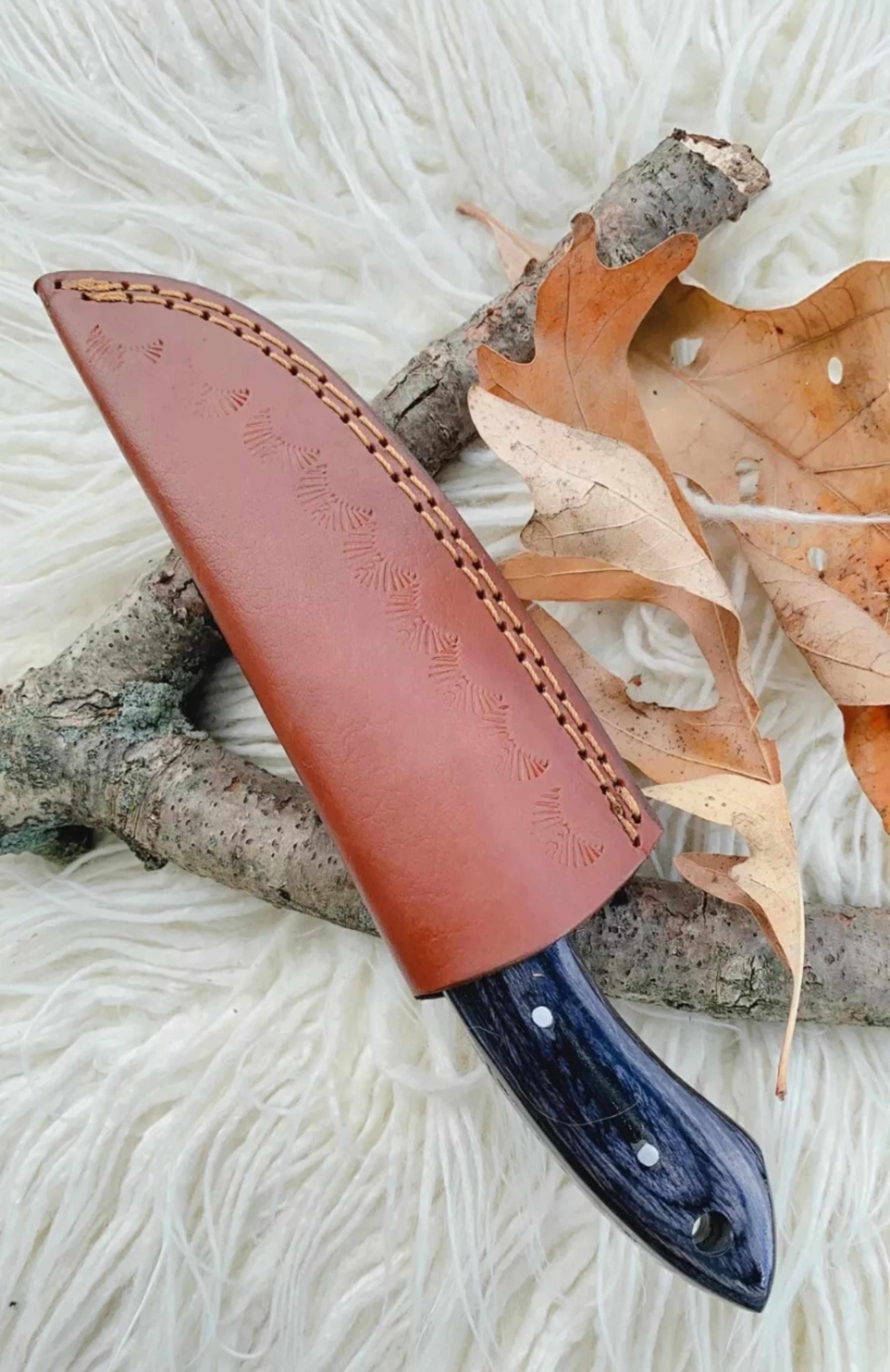 8'' custom handmade knives full tang steel skinner/hunting knife~ with leather sheath