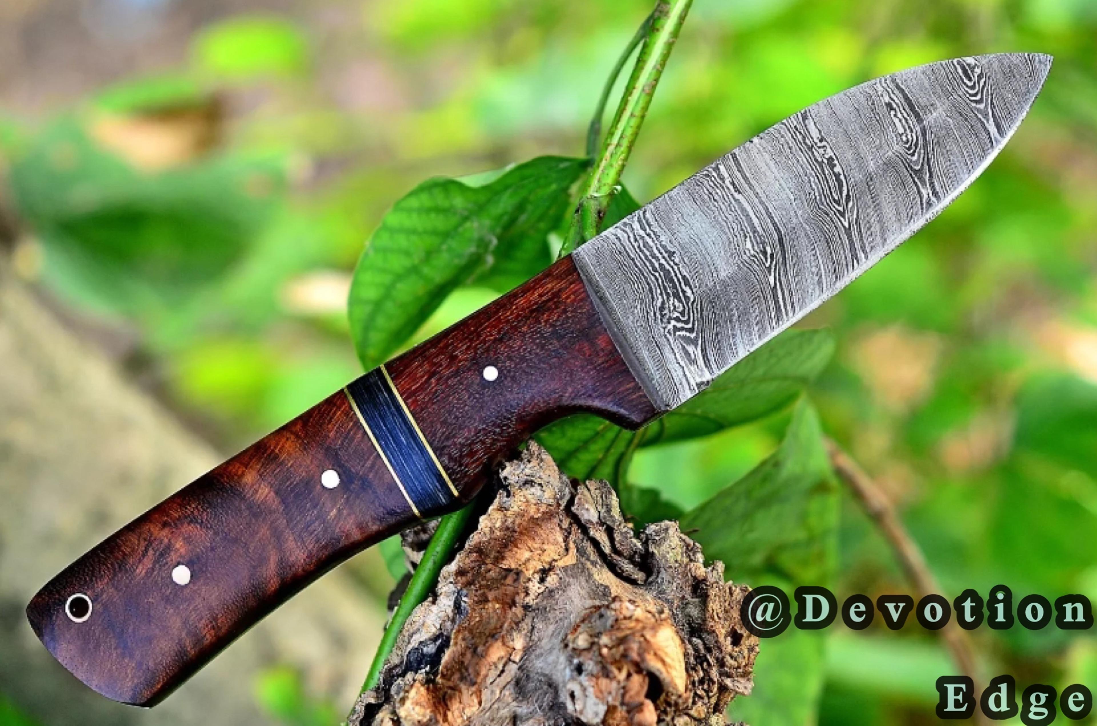8''custome handmade knives full tang steel skinner/hunting knife~ with leather sheath