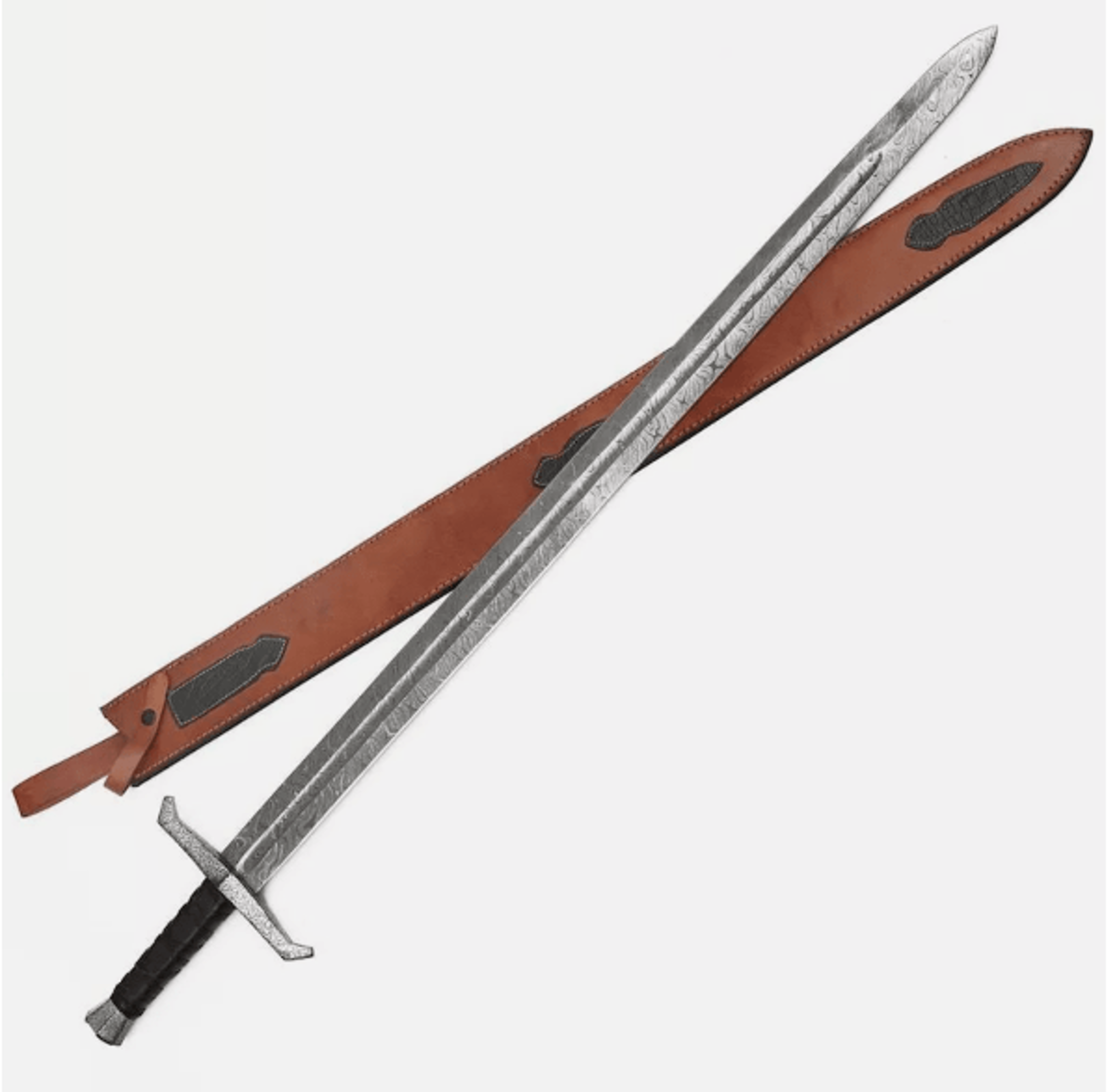 handmade damascus viking sword - authentic and battle-ready