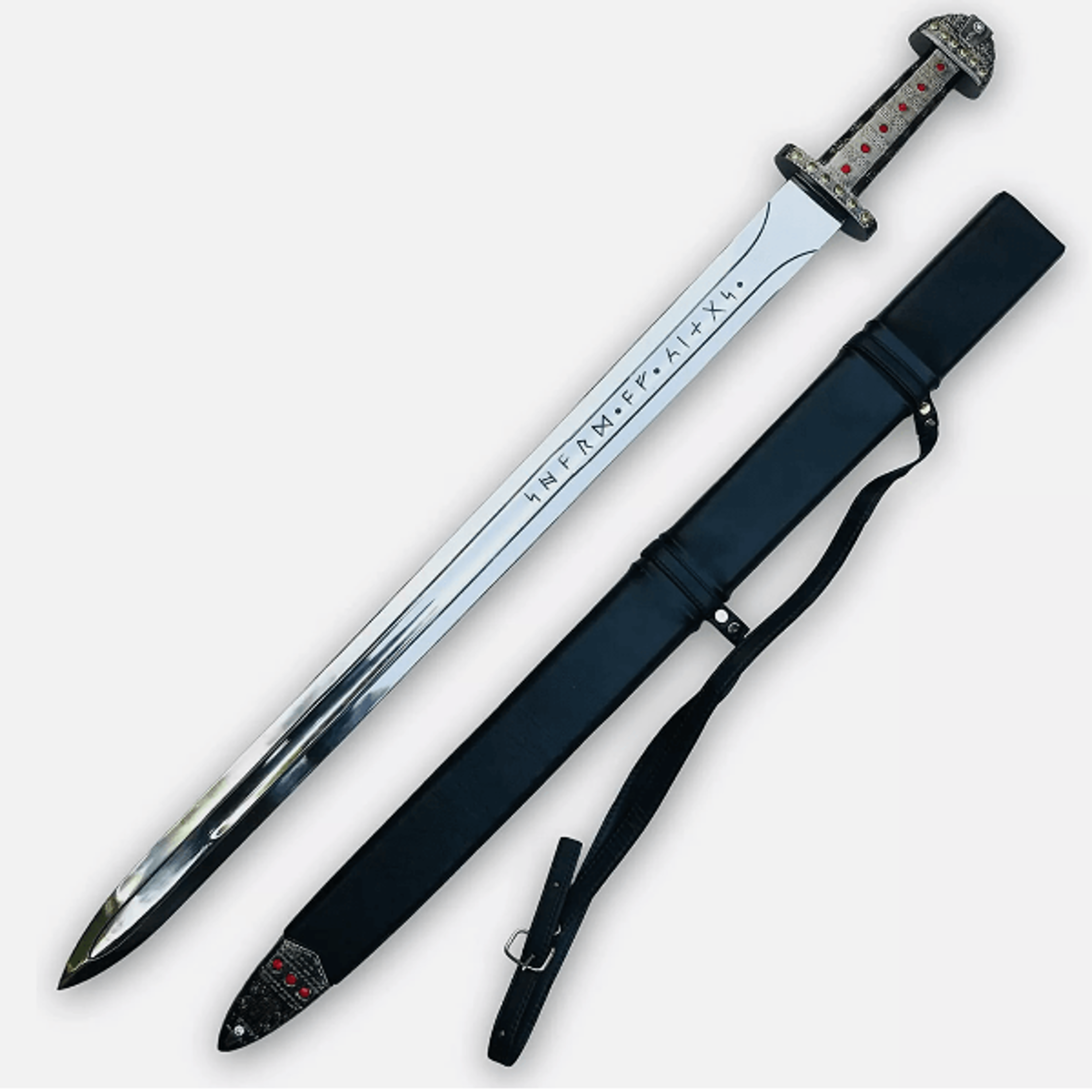 viking king sword ragnar & bjorn ironside - authentic functional viking sword with etched runes
