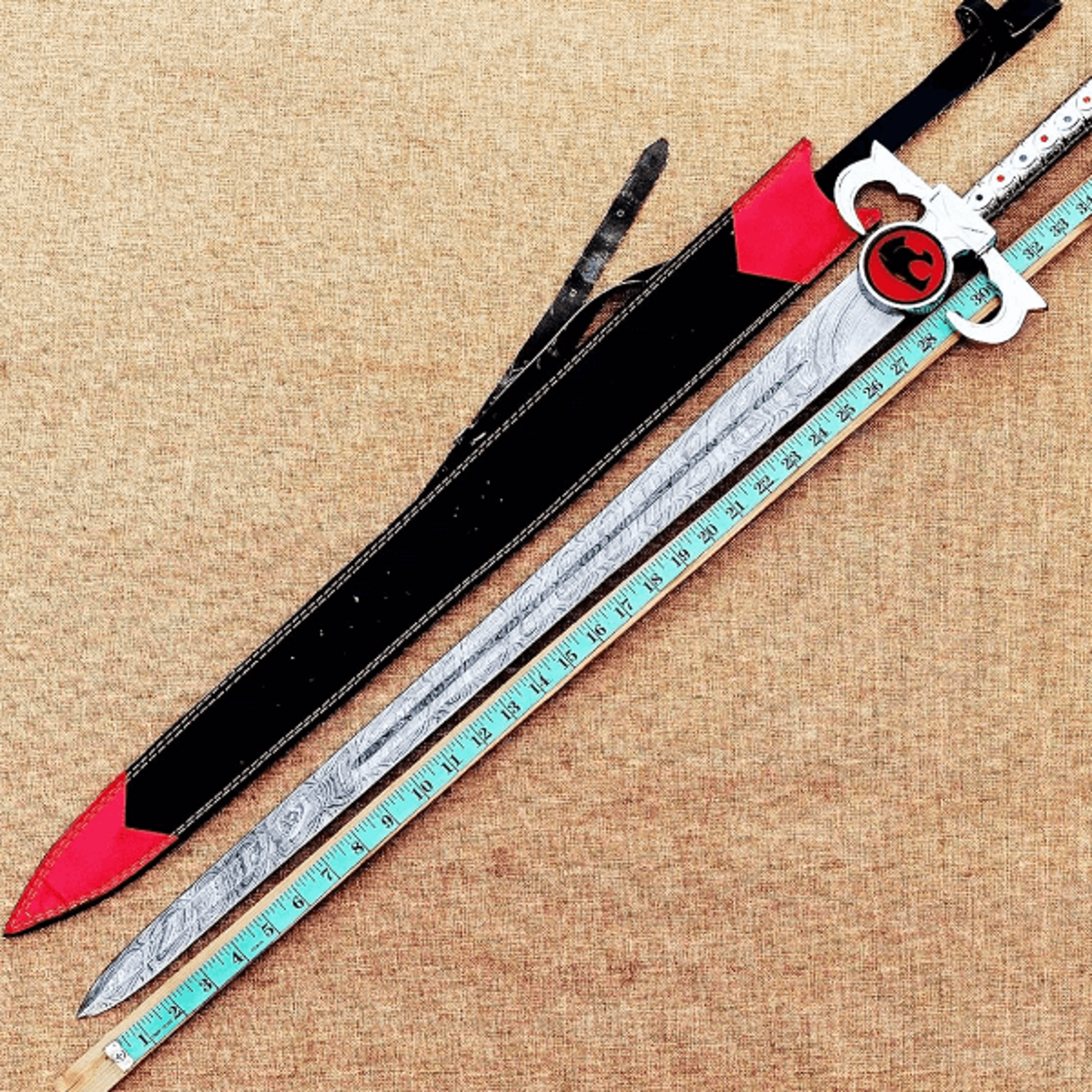 epic thundercat sword of omens - premium damascus steel replica with ergonomic handle