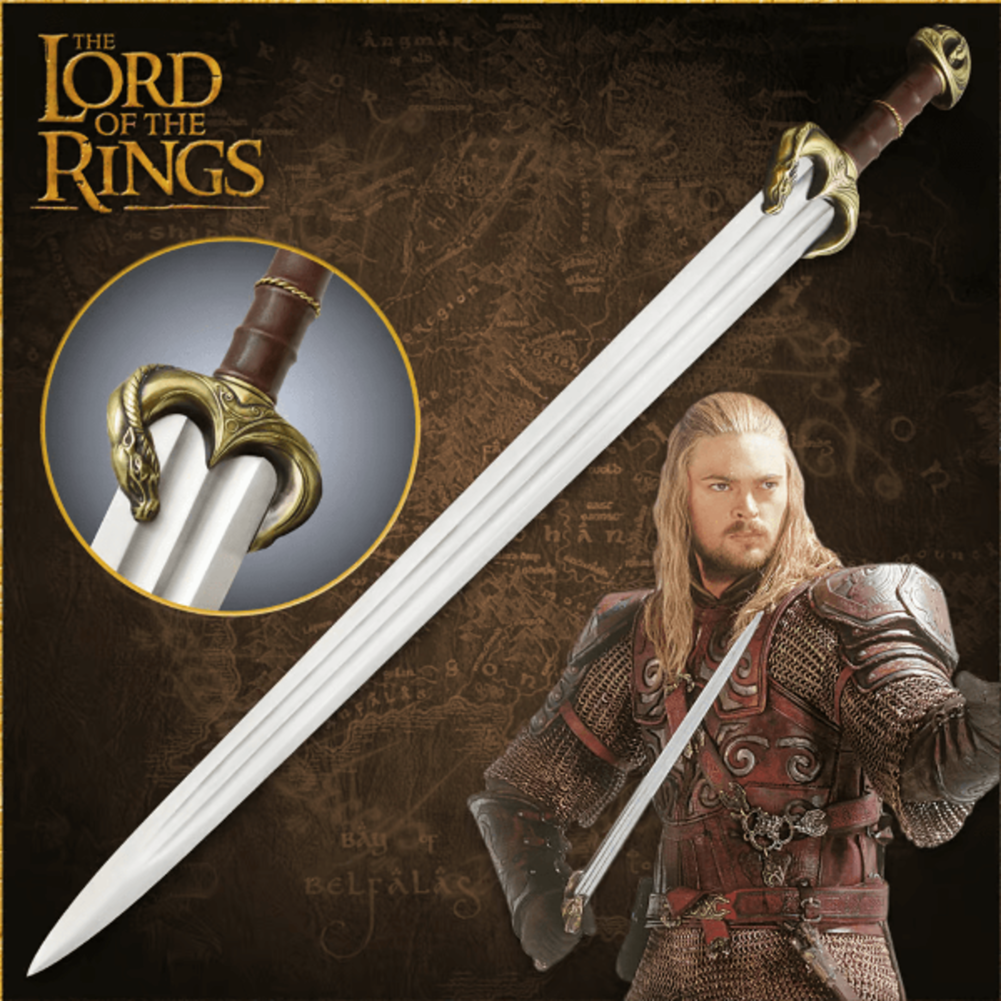 guthwine the sword of eomer - authentic lord of the rings collectible
