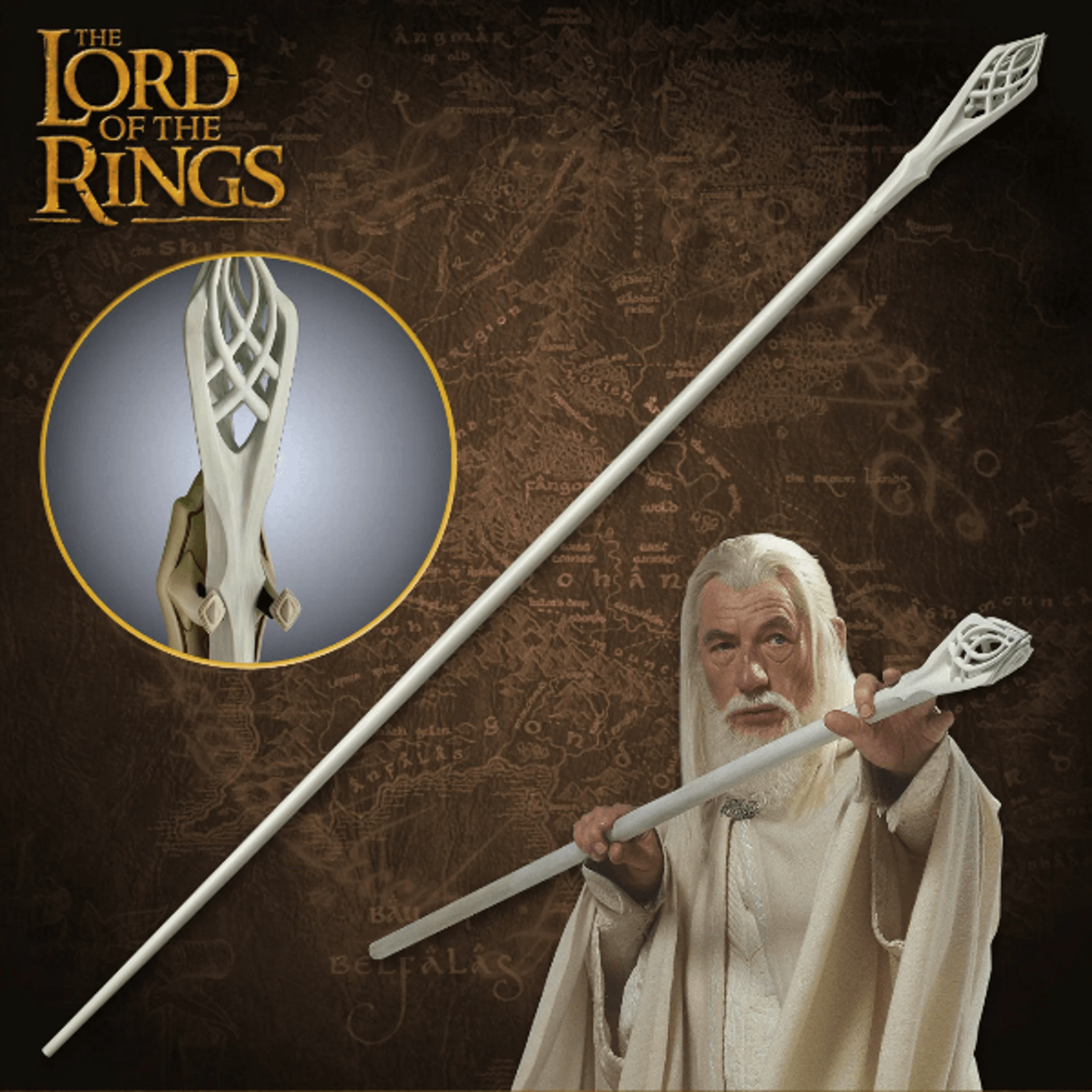 staff of gandalf the white - official lotr film replica