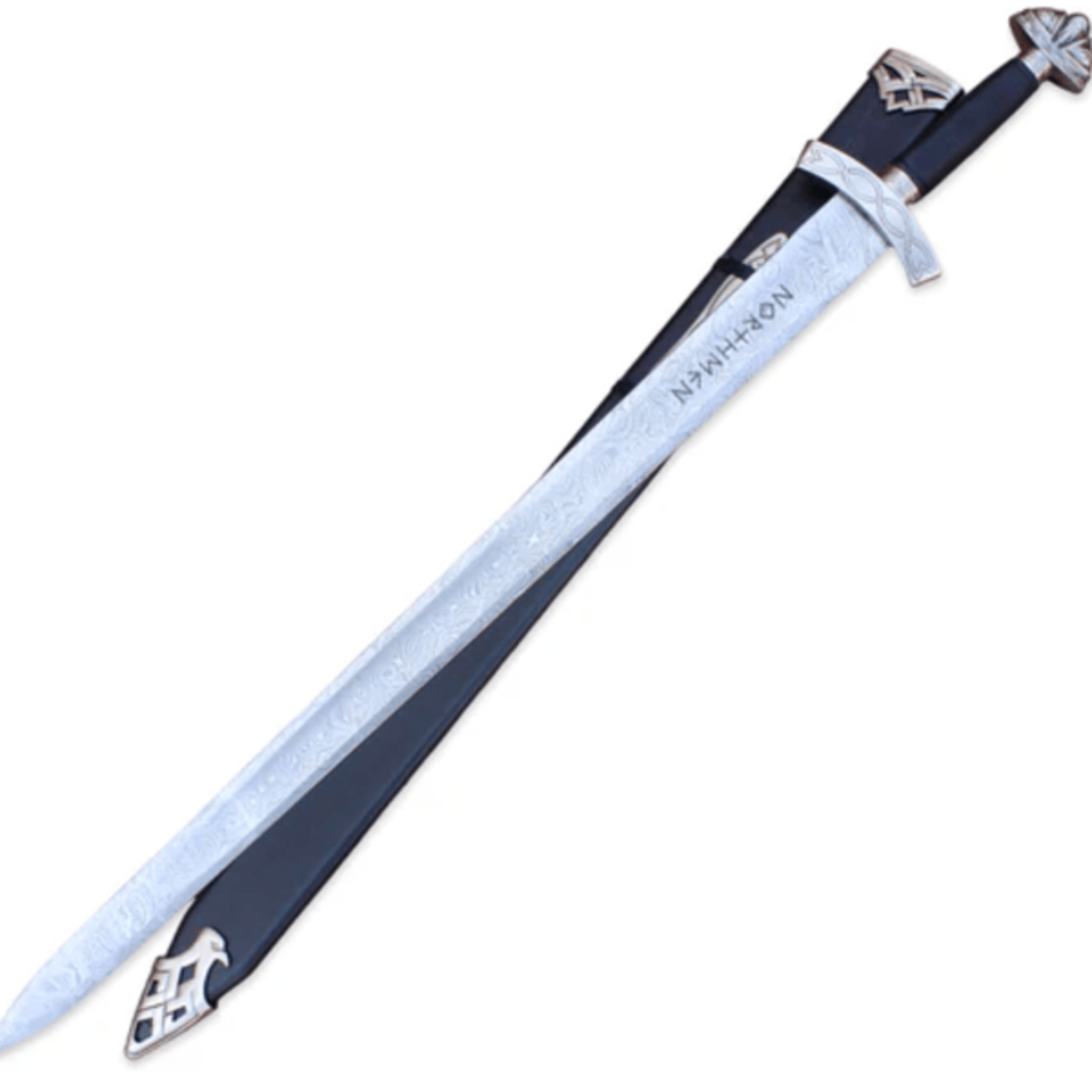 handmade damascus steel norseman sword | authentic viking design | custom nordic sword for men