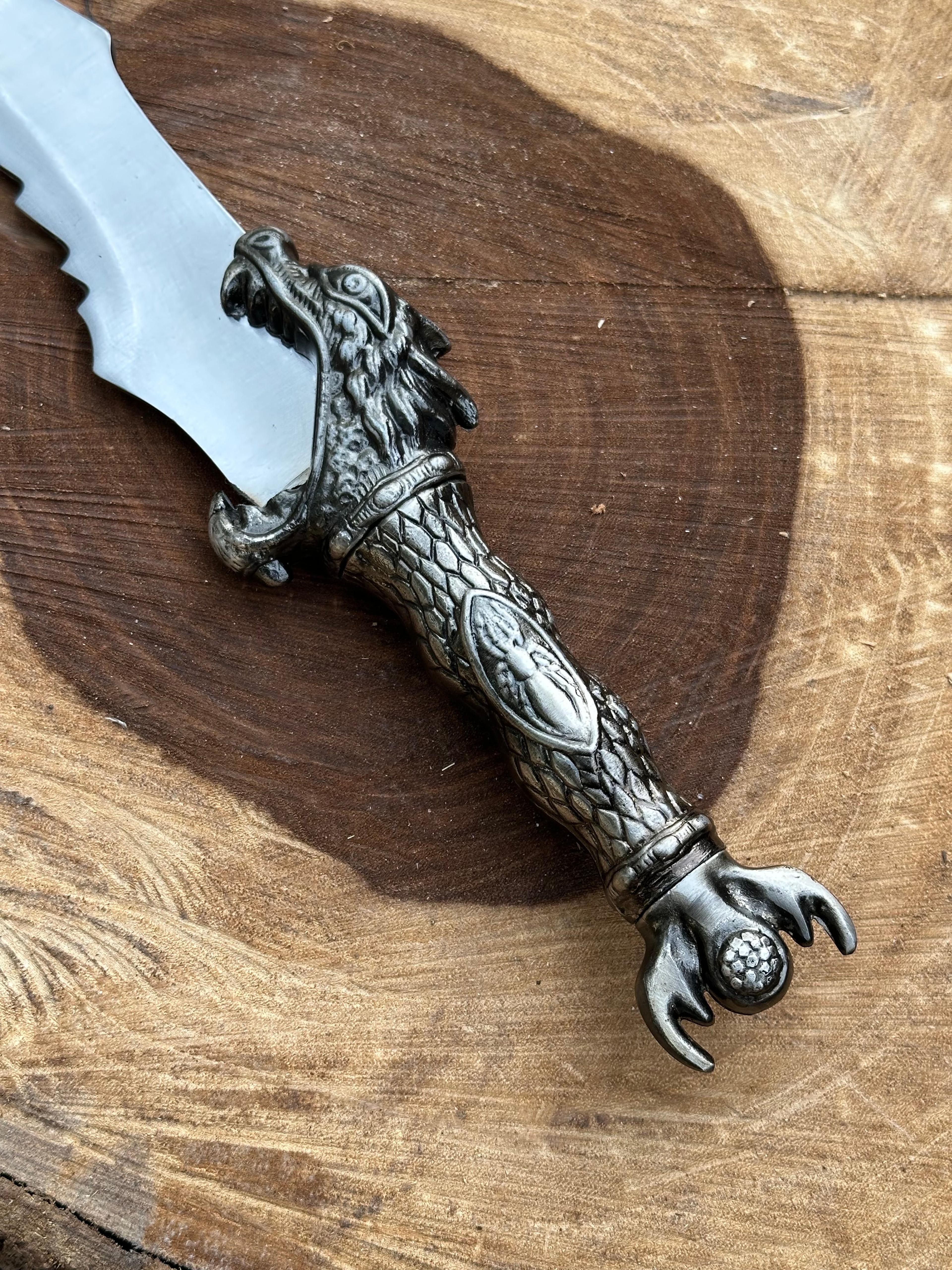 Dragon Handle Fantasy Mini Dagger Stainless Steel Collectible Letter Opener Display Knife 1