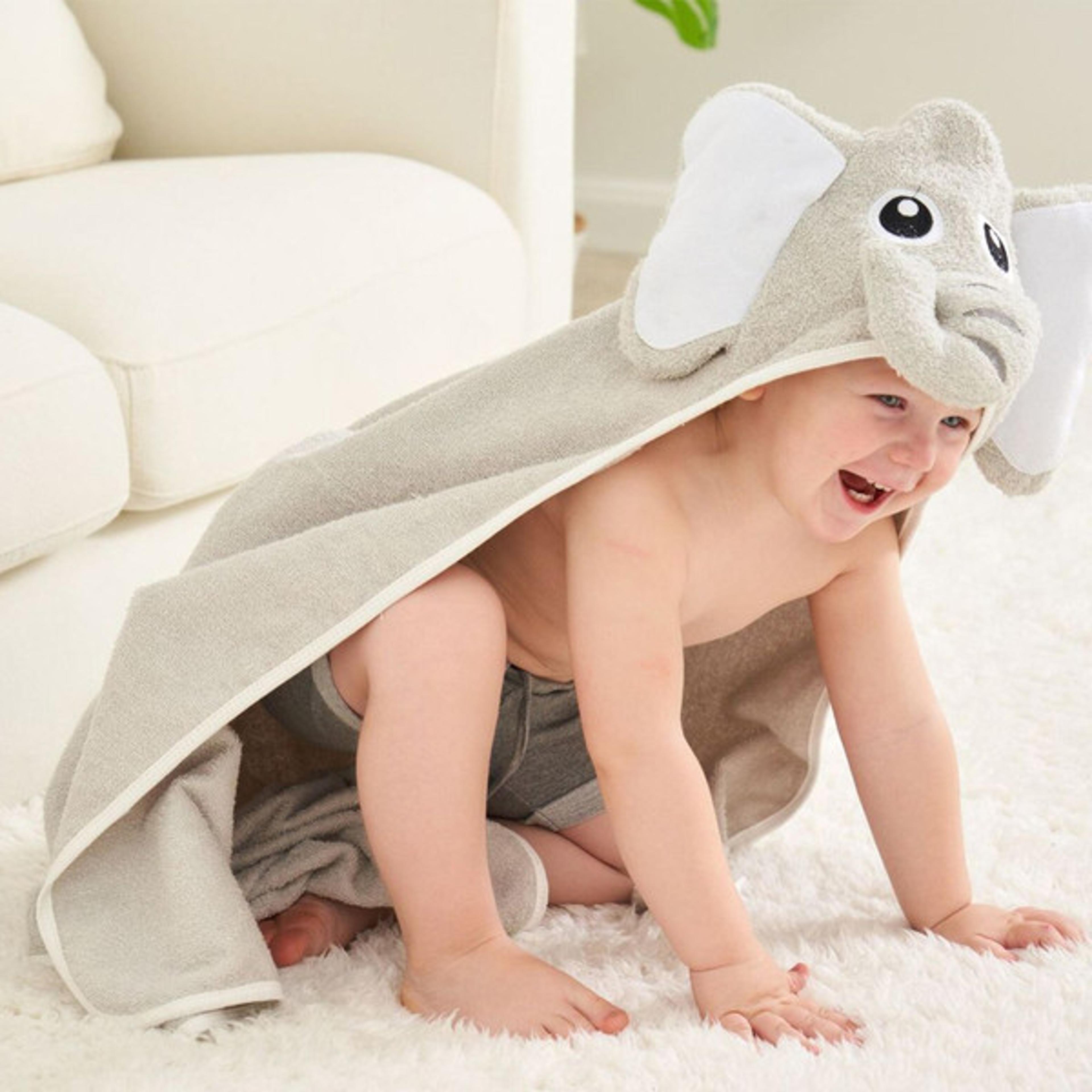 elephant hooded bath towel for babies