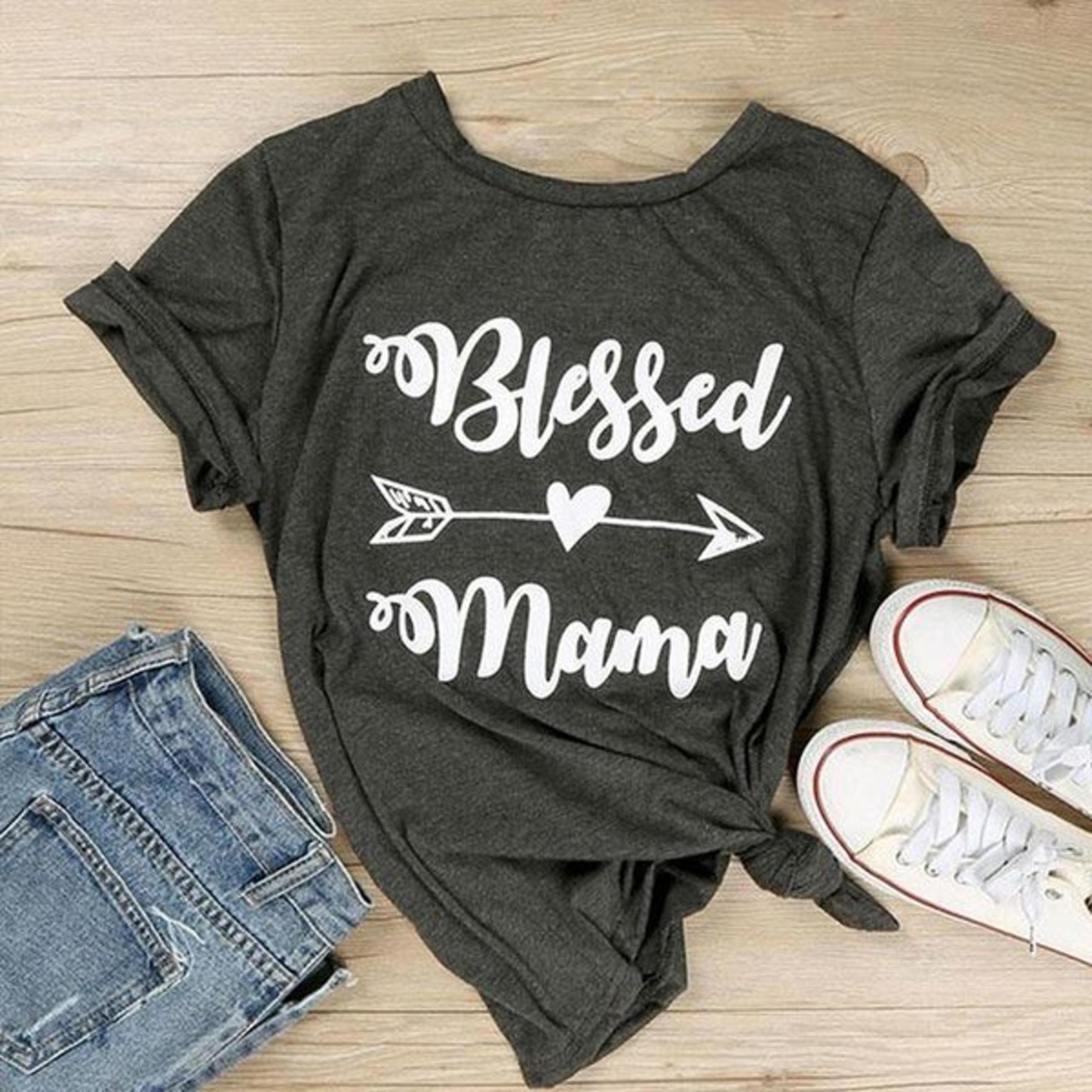 "blessed mama" t-shirt
