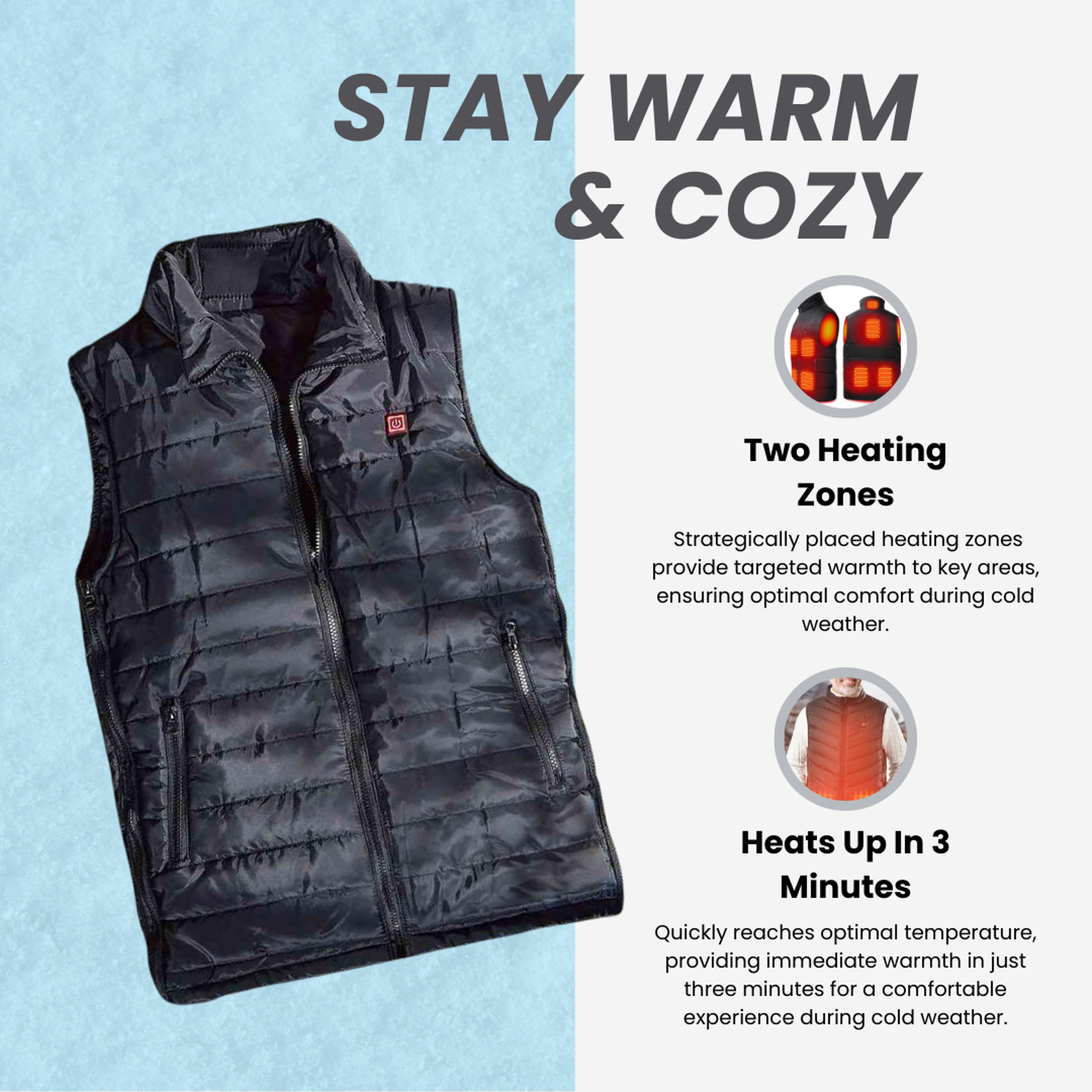 Tech Heated Vest  USB Powered Warmth Vest For Men  Women  Perfect Winter Gift 3