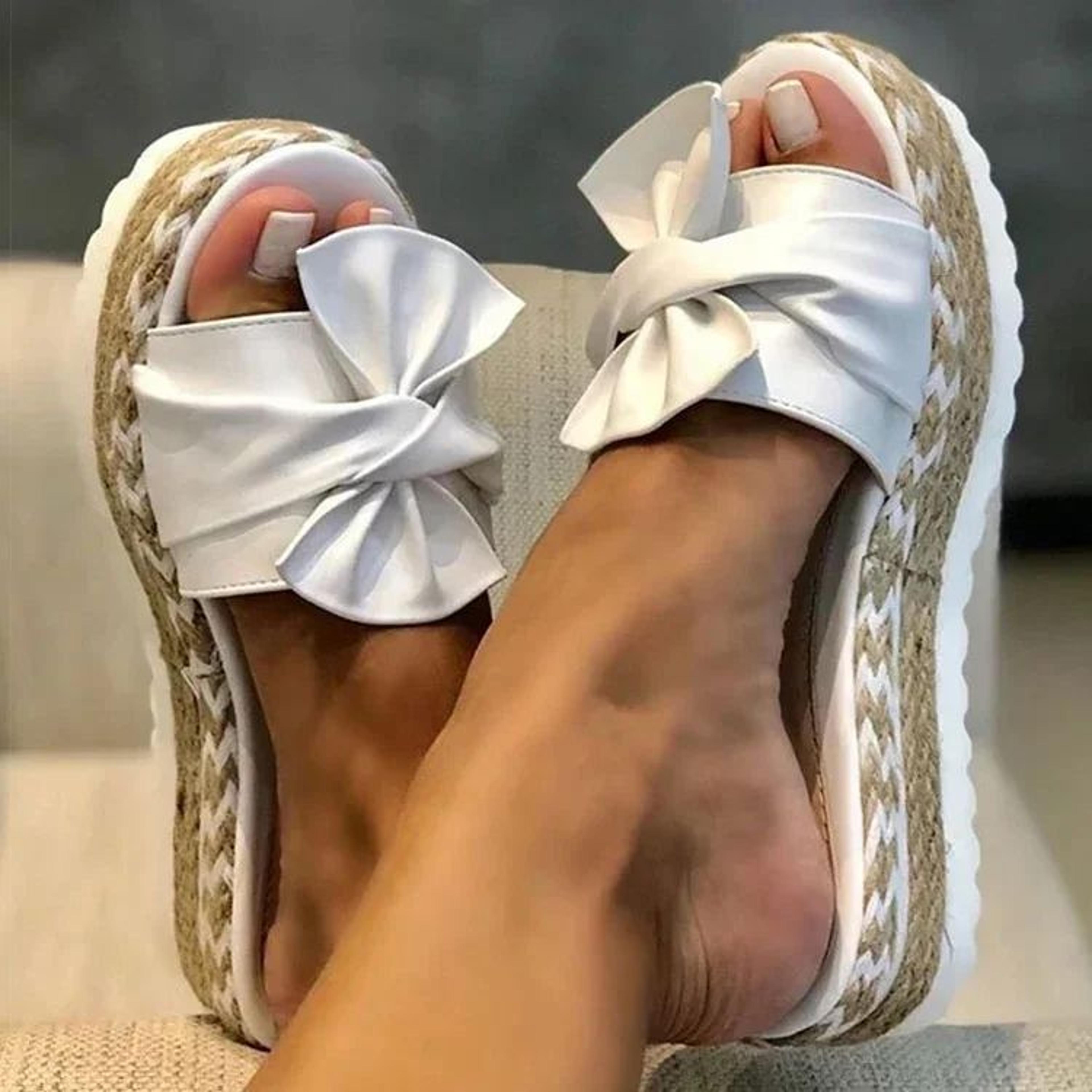 Women Casual Daily Comfy Bowknot SlipOn Sandals Elegant Summer Shoes For Every Occasion 2