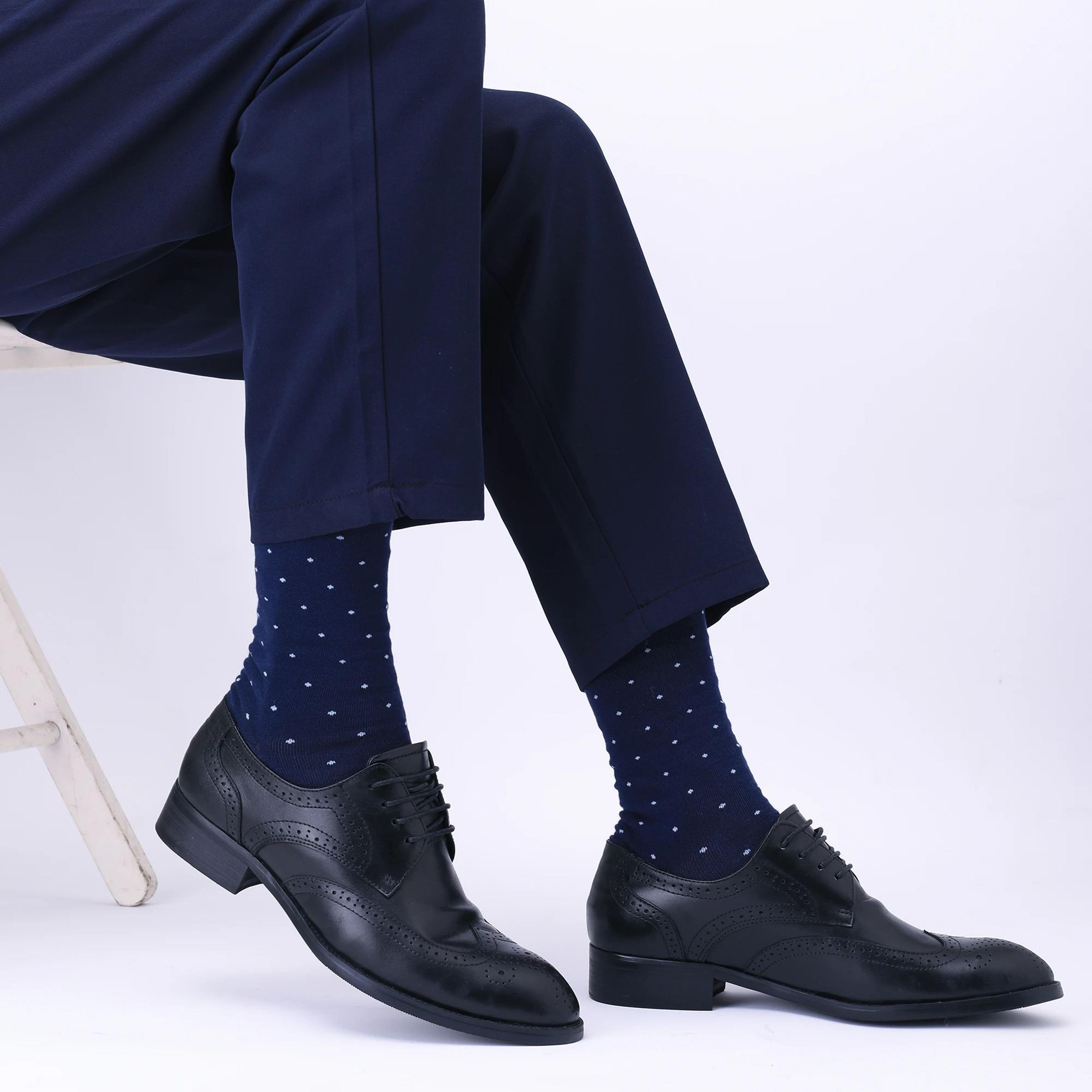 men's dress socks plus large size, high-quality combed cotton crew socks