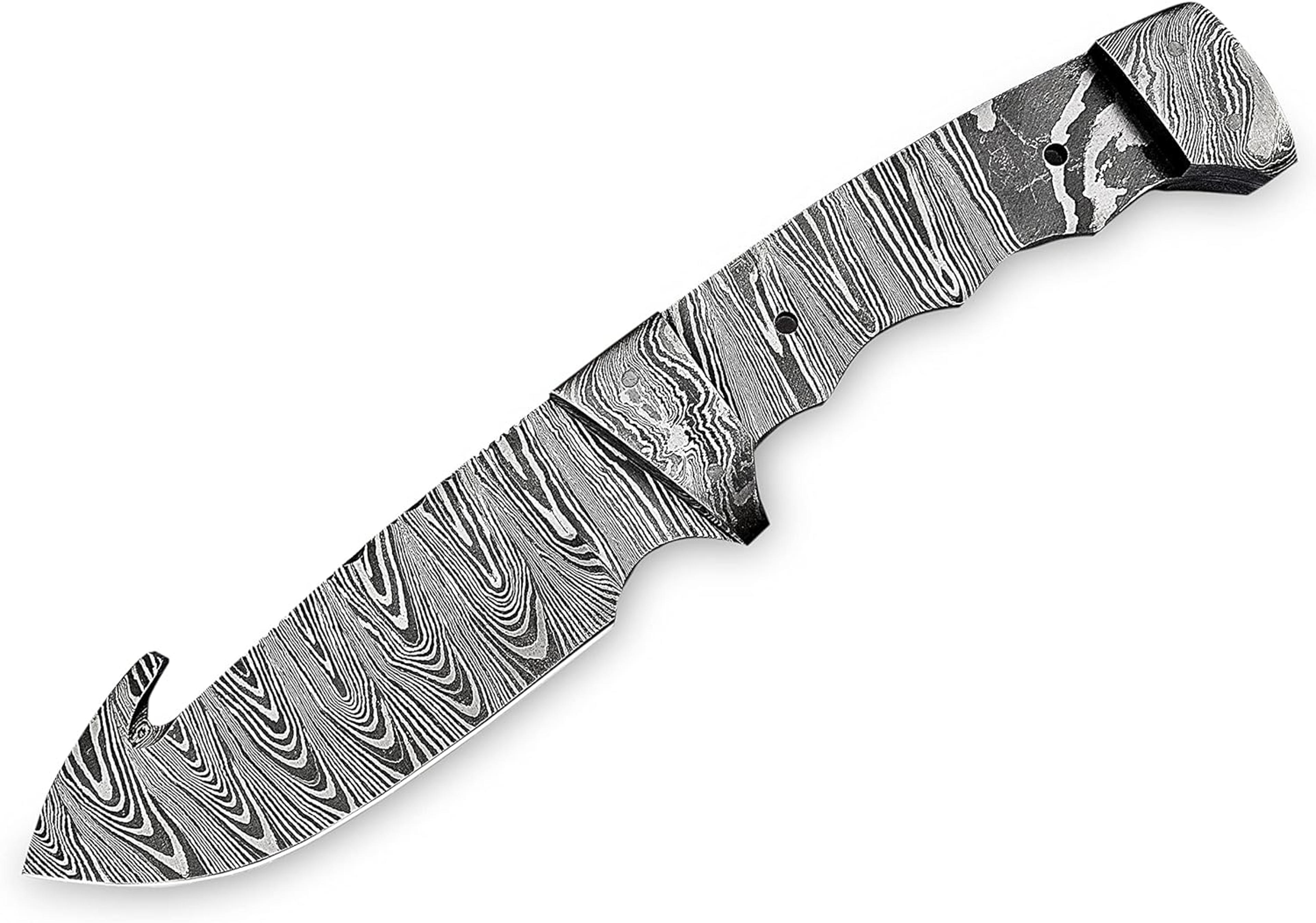 custom handmade damascus steel gut hook skinner knife blank blade for knife making