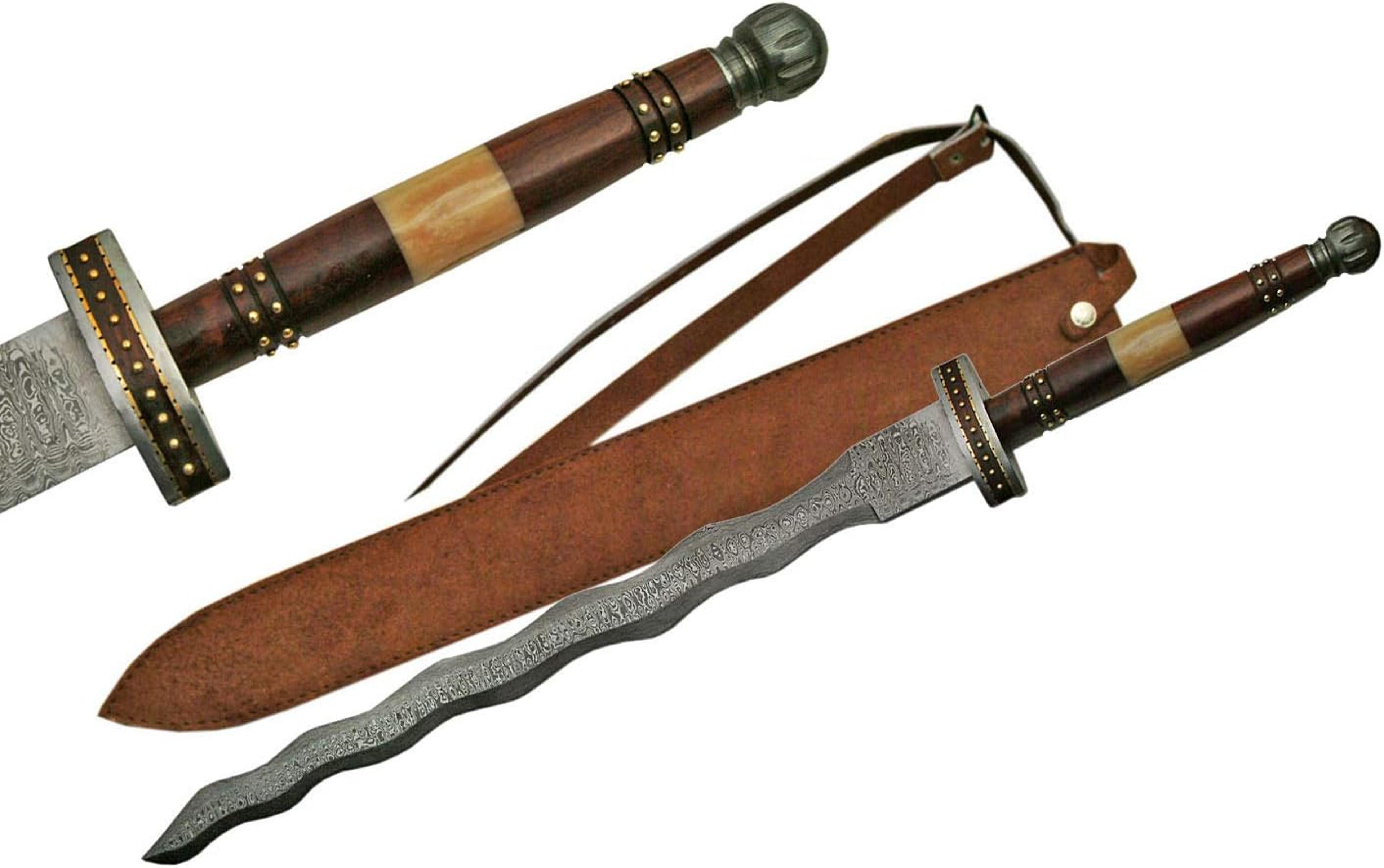 custom damascus steel sword dagger legendary sword 34 inches long sword machete hunting sword