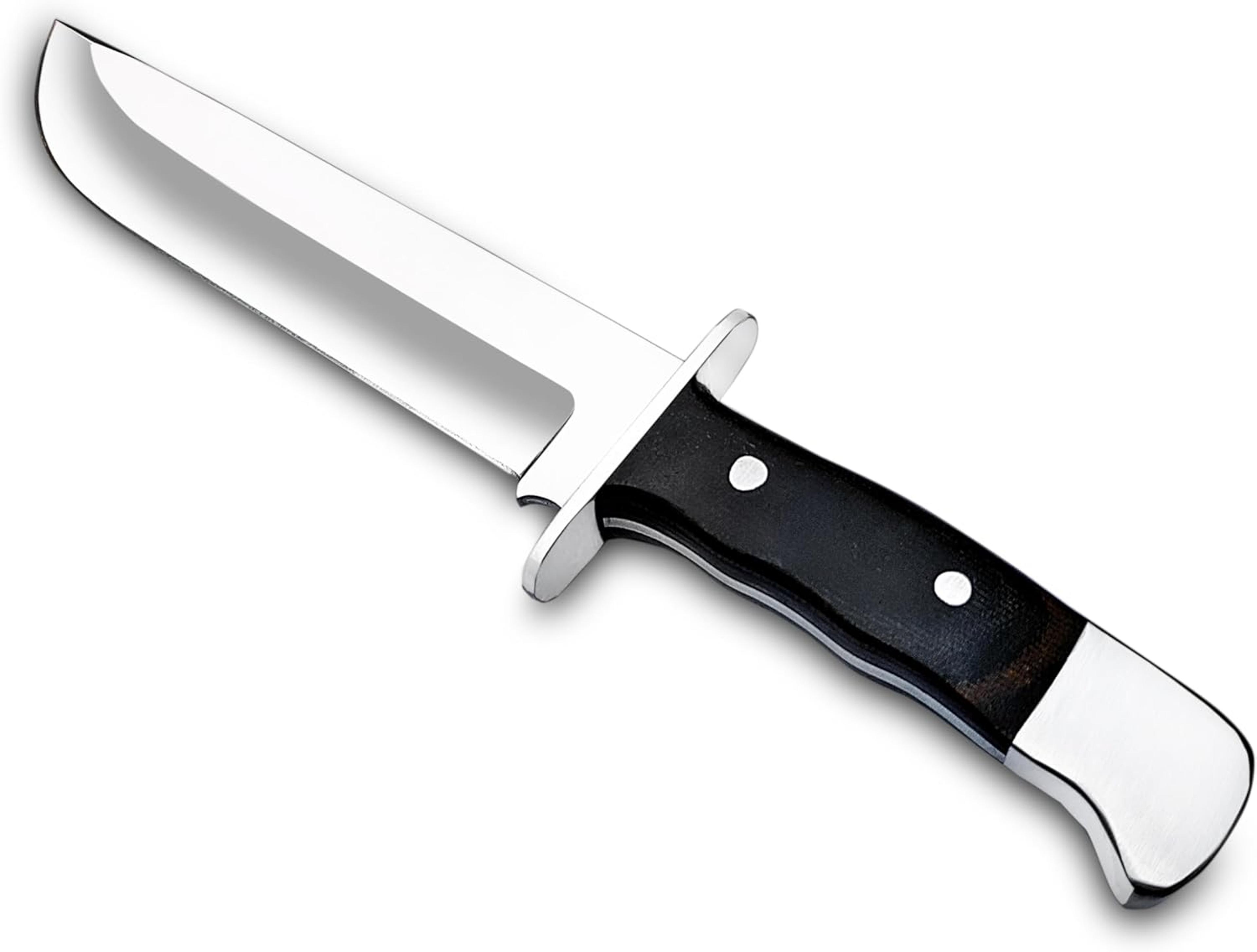 ALFARI D2 Steel 13 Inches Large Bowie Knife Full Tang Fixed Blade Black Micarta Handle Hunting Knif 1