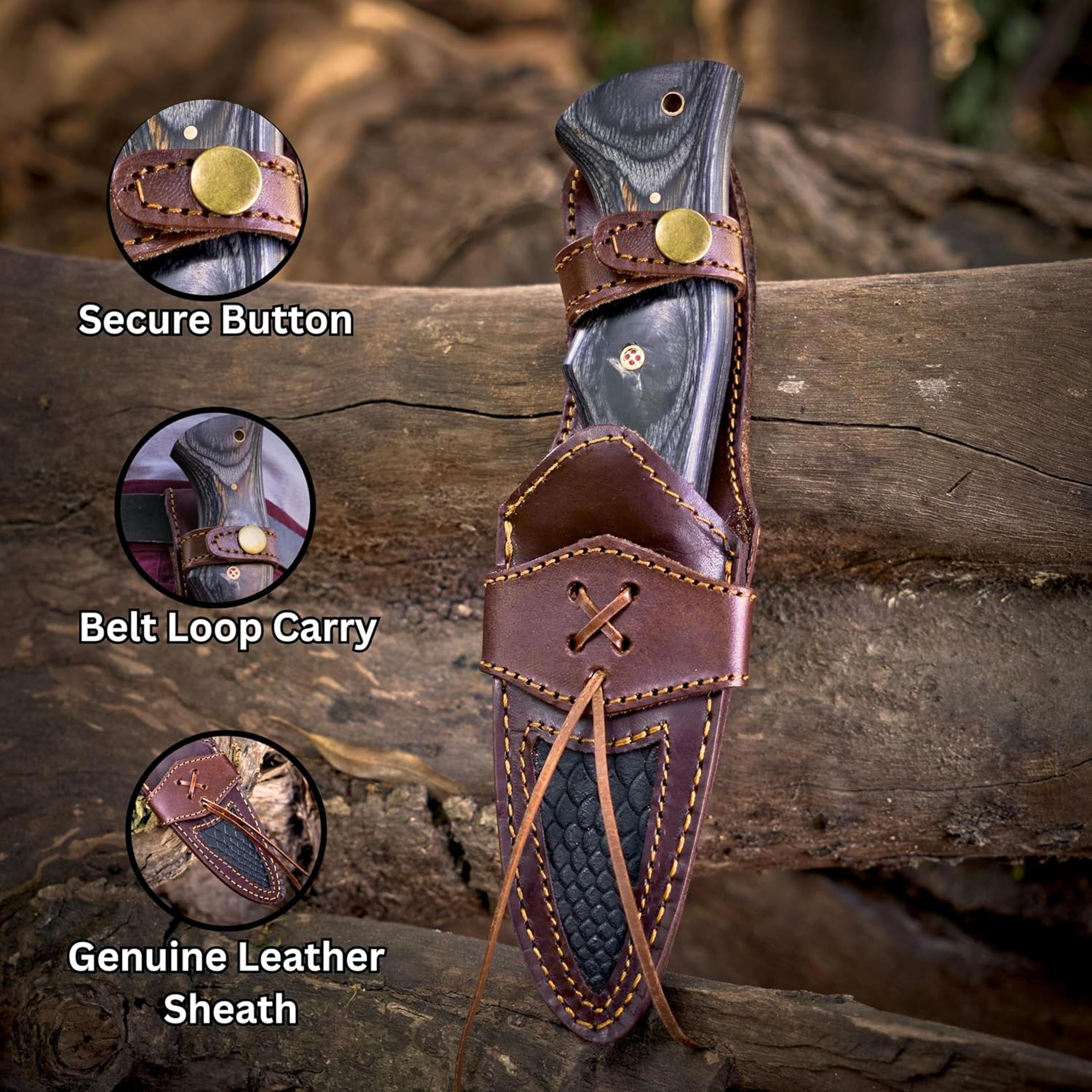 Custom Handmade Damascus Fixed Blade Knife With Sheath Fixed Blade Hunting Survival Knives Outdoor  3