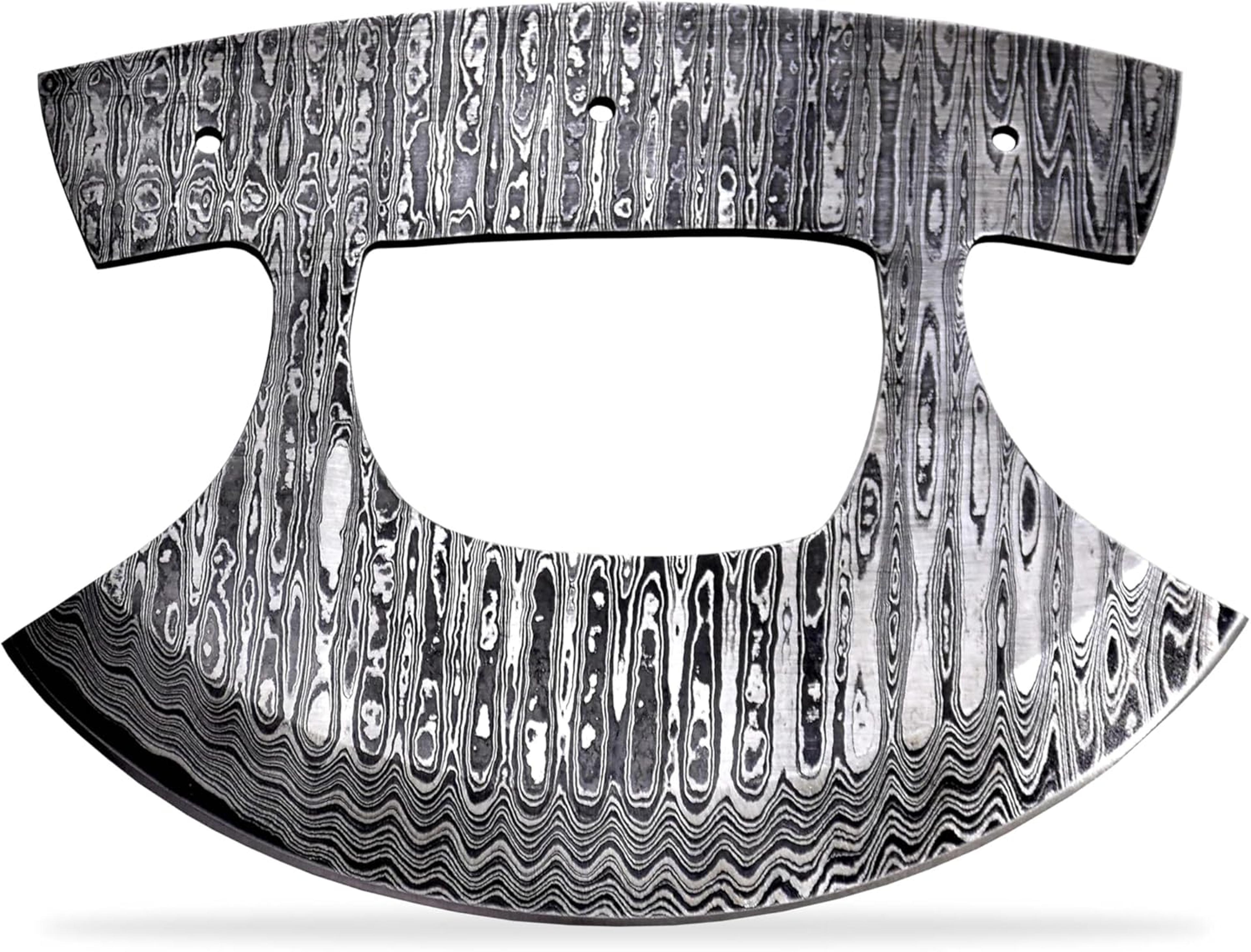 custom hand forged damascus steel blank blade ulu knife damascus billet bar professional alaskan pizza, vegetable