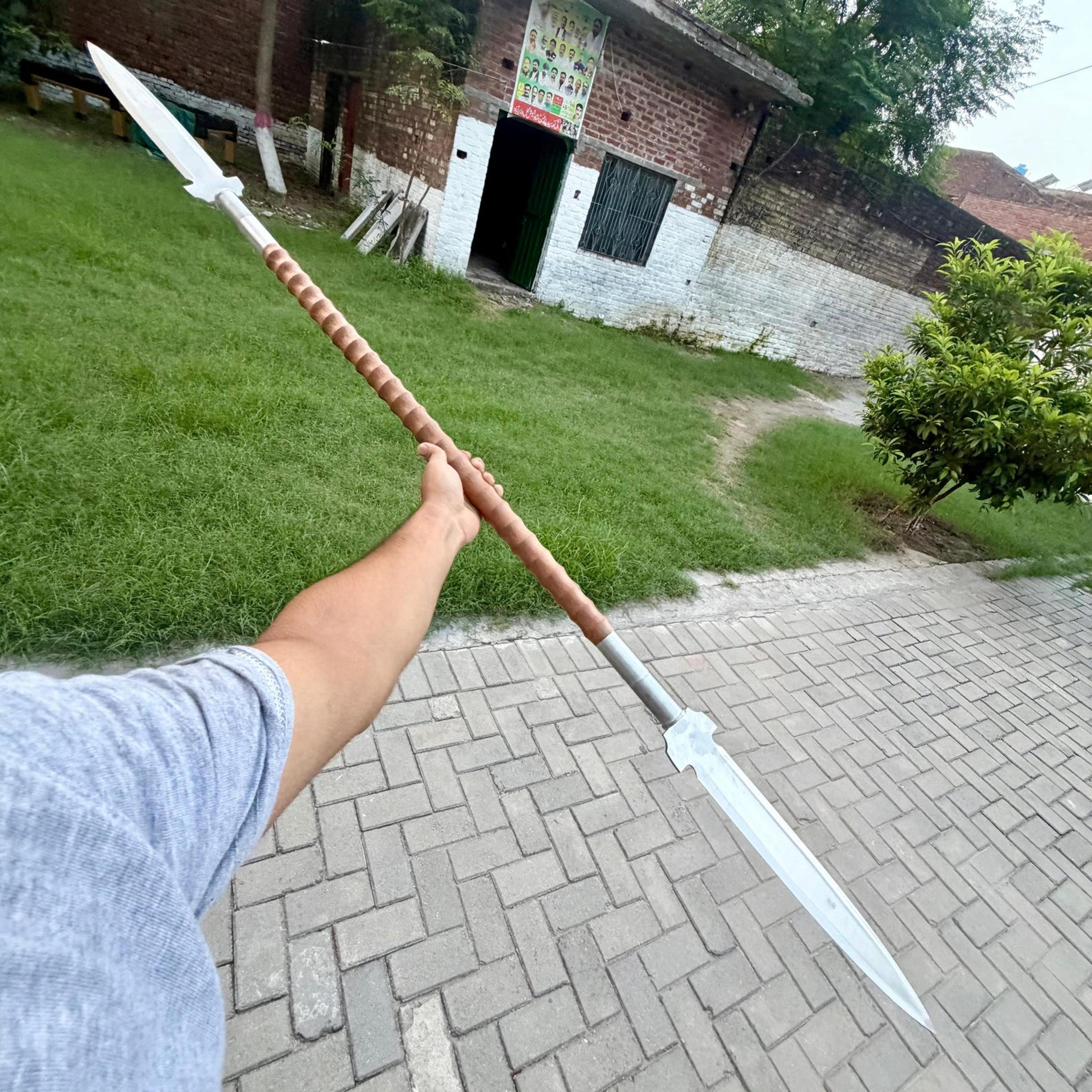 Authentic JapaneseStyle Naginata Double Blade Polearm Collectible For Cosplay And Fantasy Enth 6