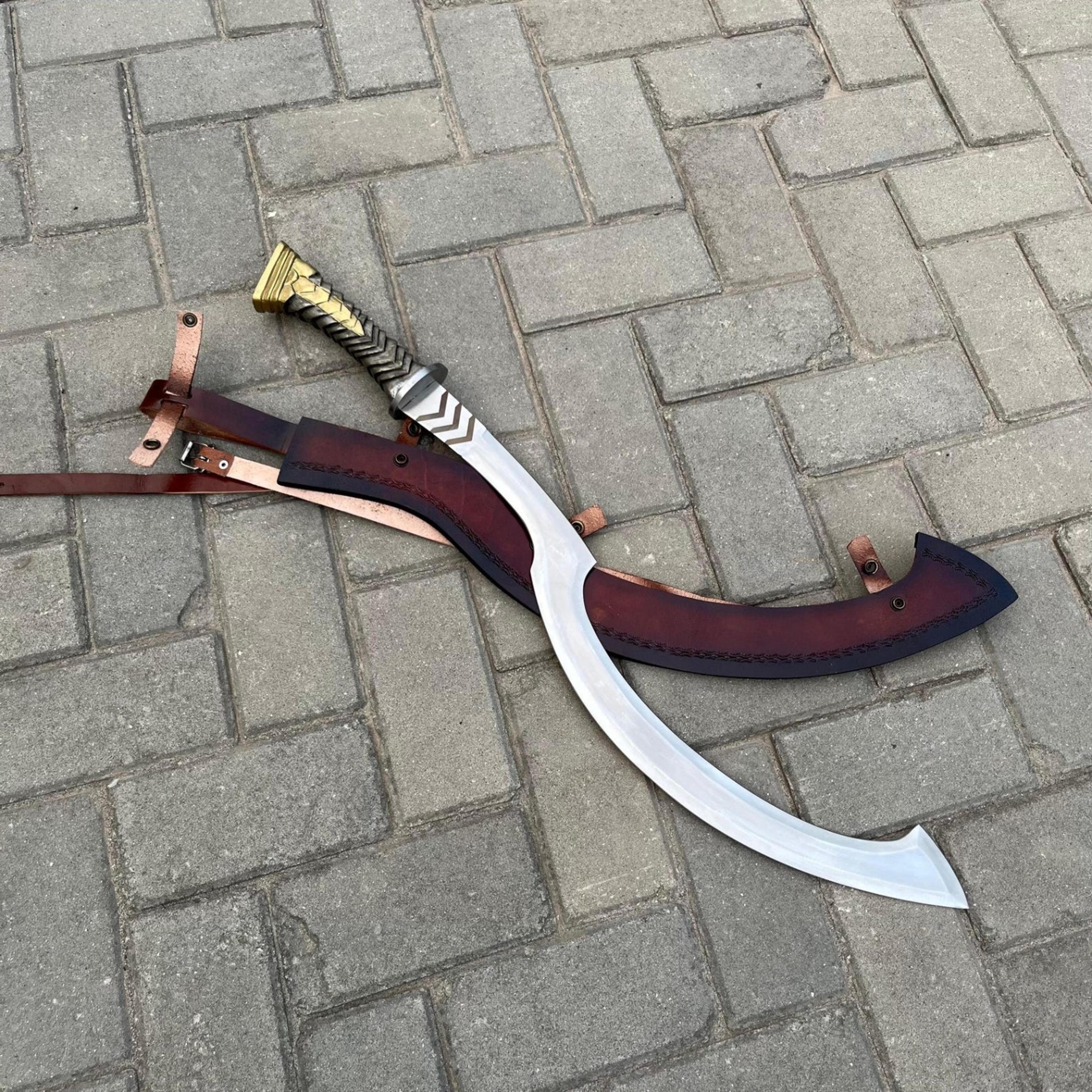 Hand Forged Gods Of Egypt Khopesh Style Egyptian Blade Collectible Sword With Handmade Craftsma 6.jpg