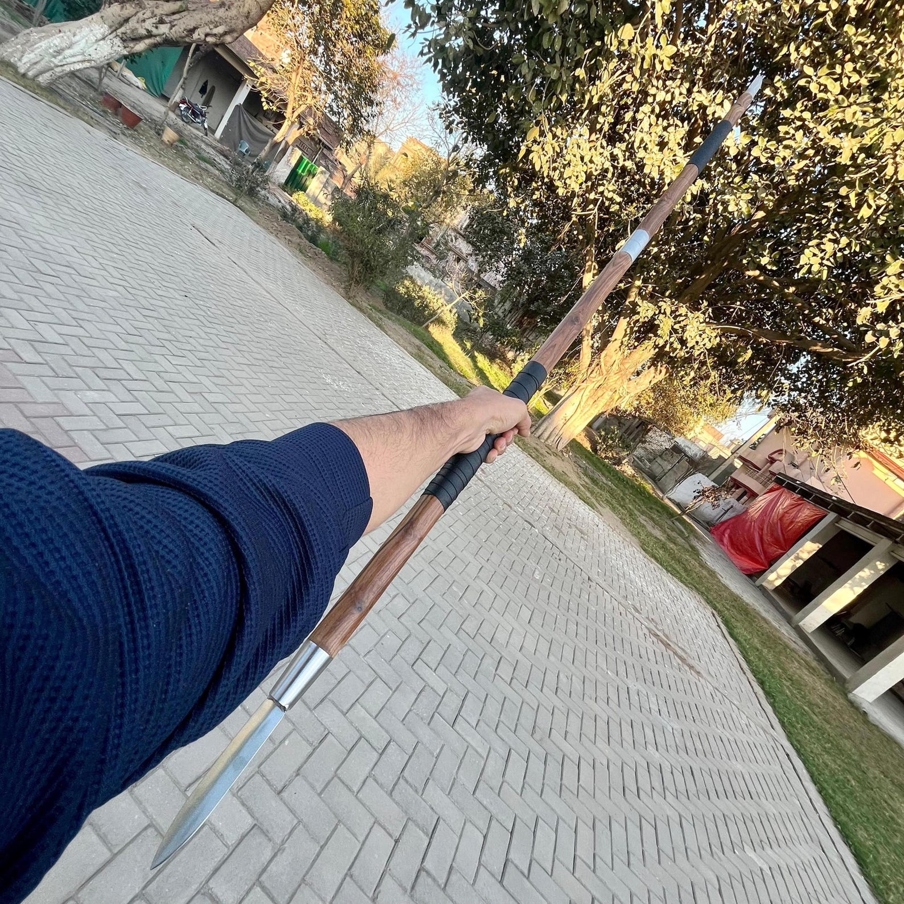 Handcrafted Double Ended Medieval Style Wooden Shaft Polearm For Fantasy Cosplay And Display 1