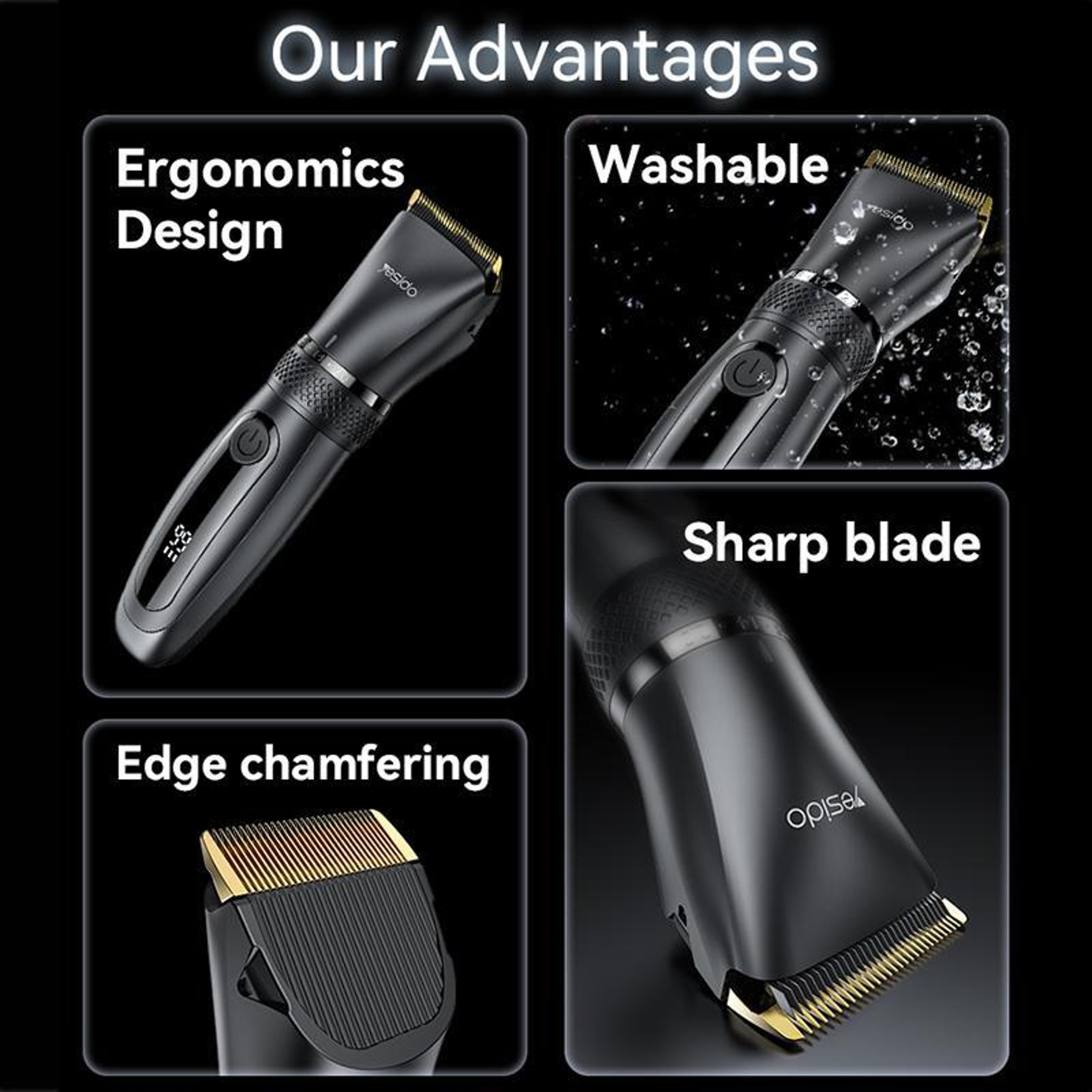 Cordless Hair Clipper  Trimmer Washable  Rechargeable 4