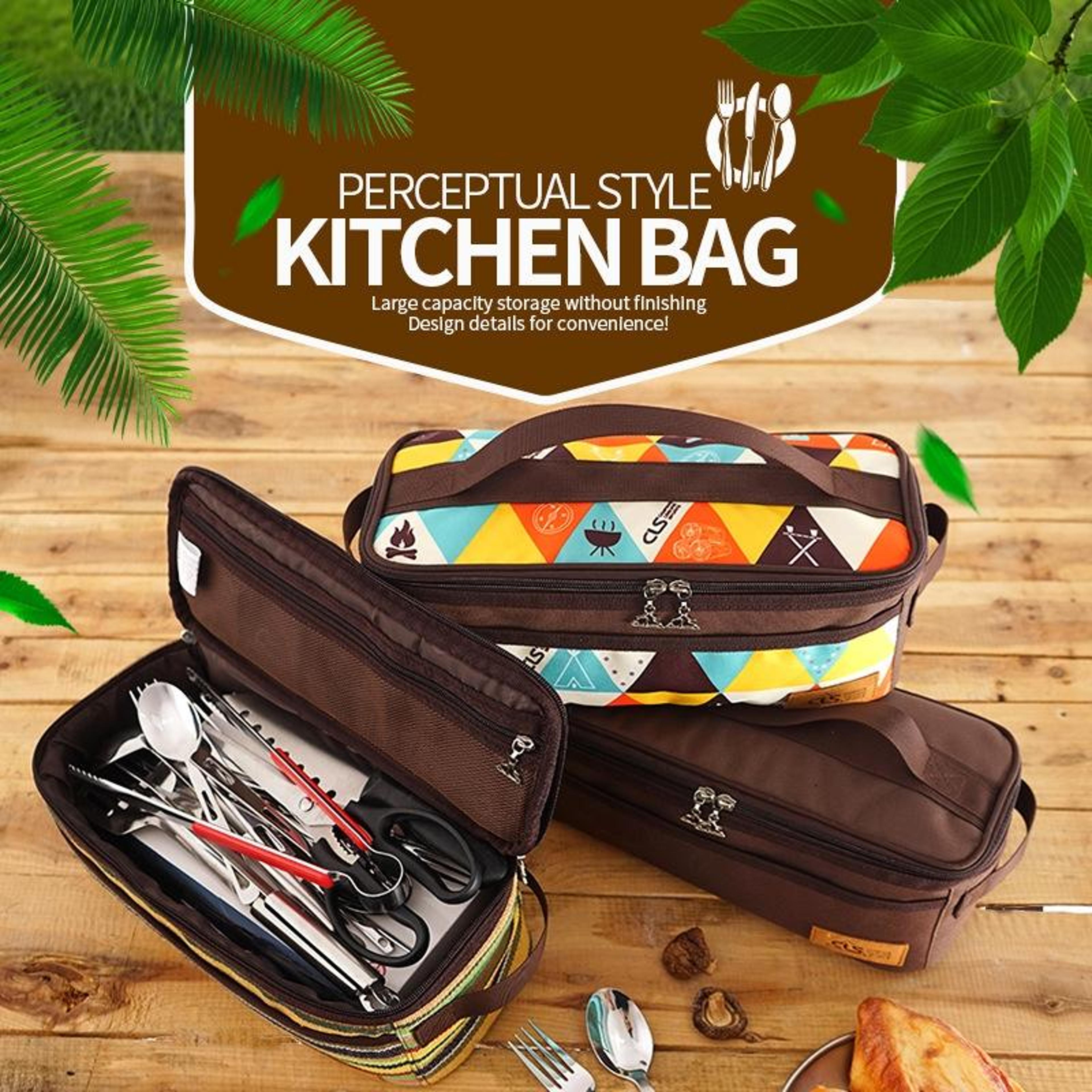 Camping Cookware  Portable Travel Tableware Organizer Storage Bag 1