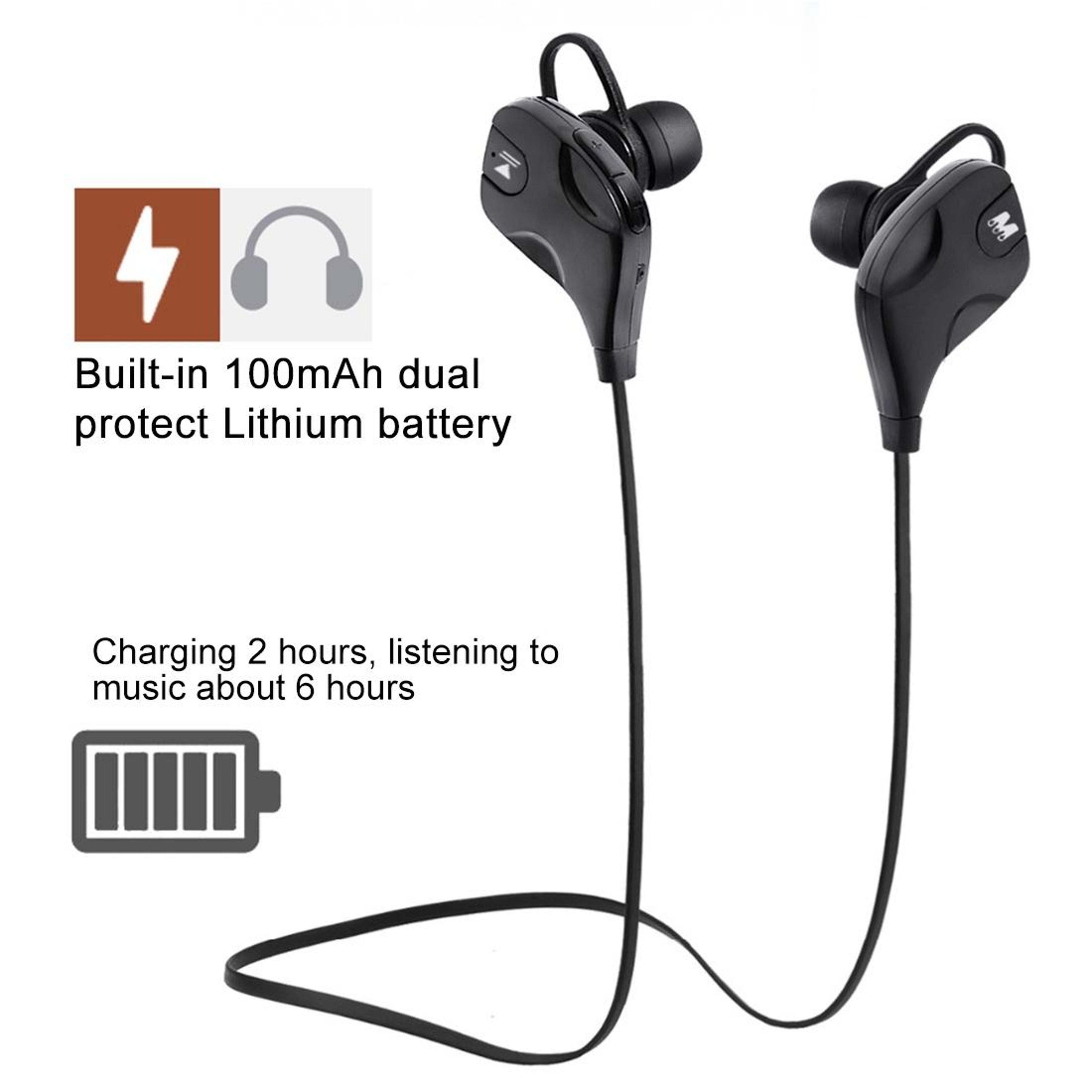 Wireless Bluetooth Stereo Earphones With Wire Control Mic Hands Free Call Ready 3