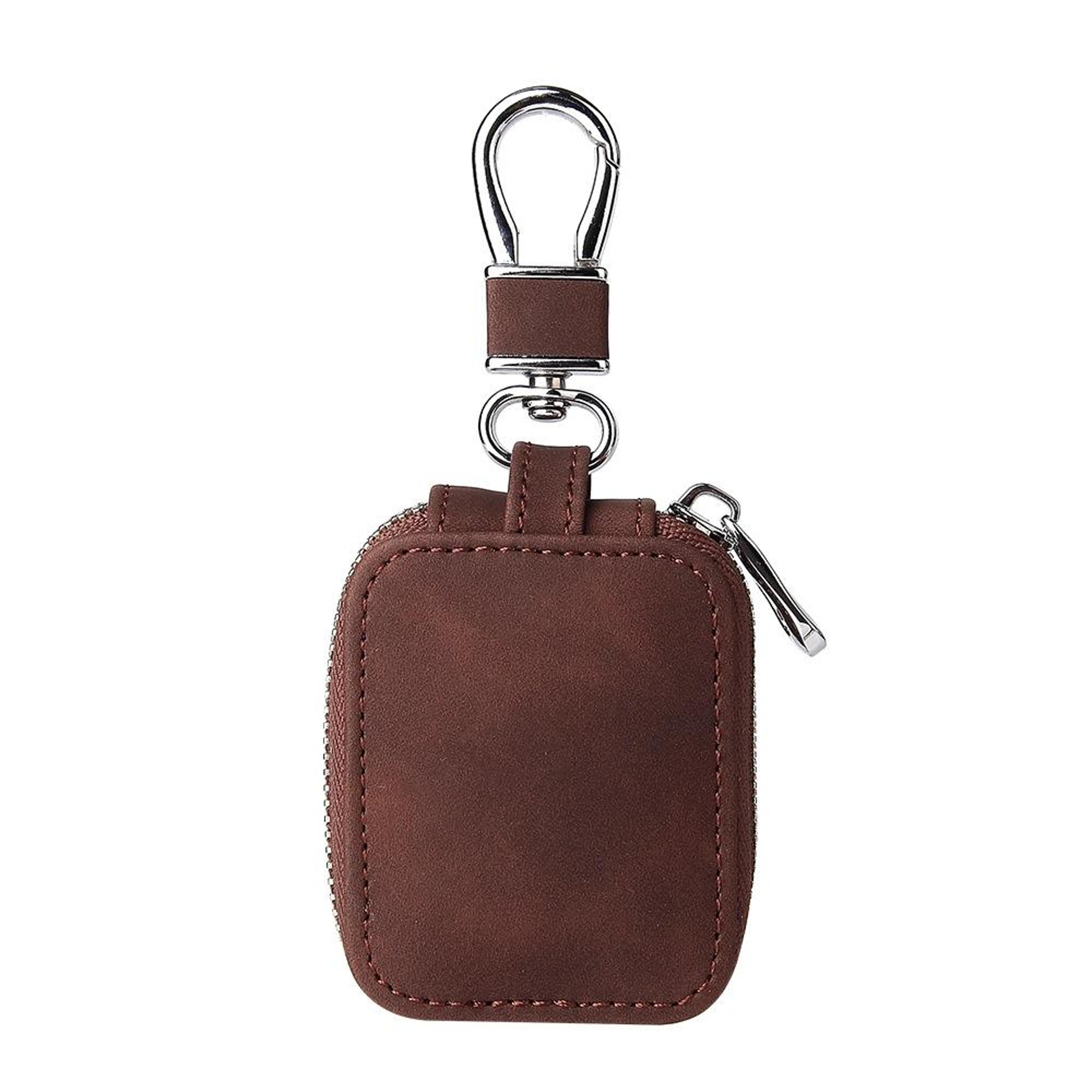 premium leather airpods protective case with secure hook