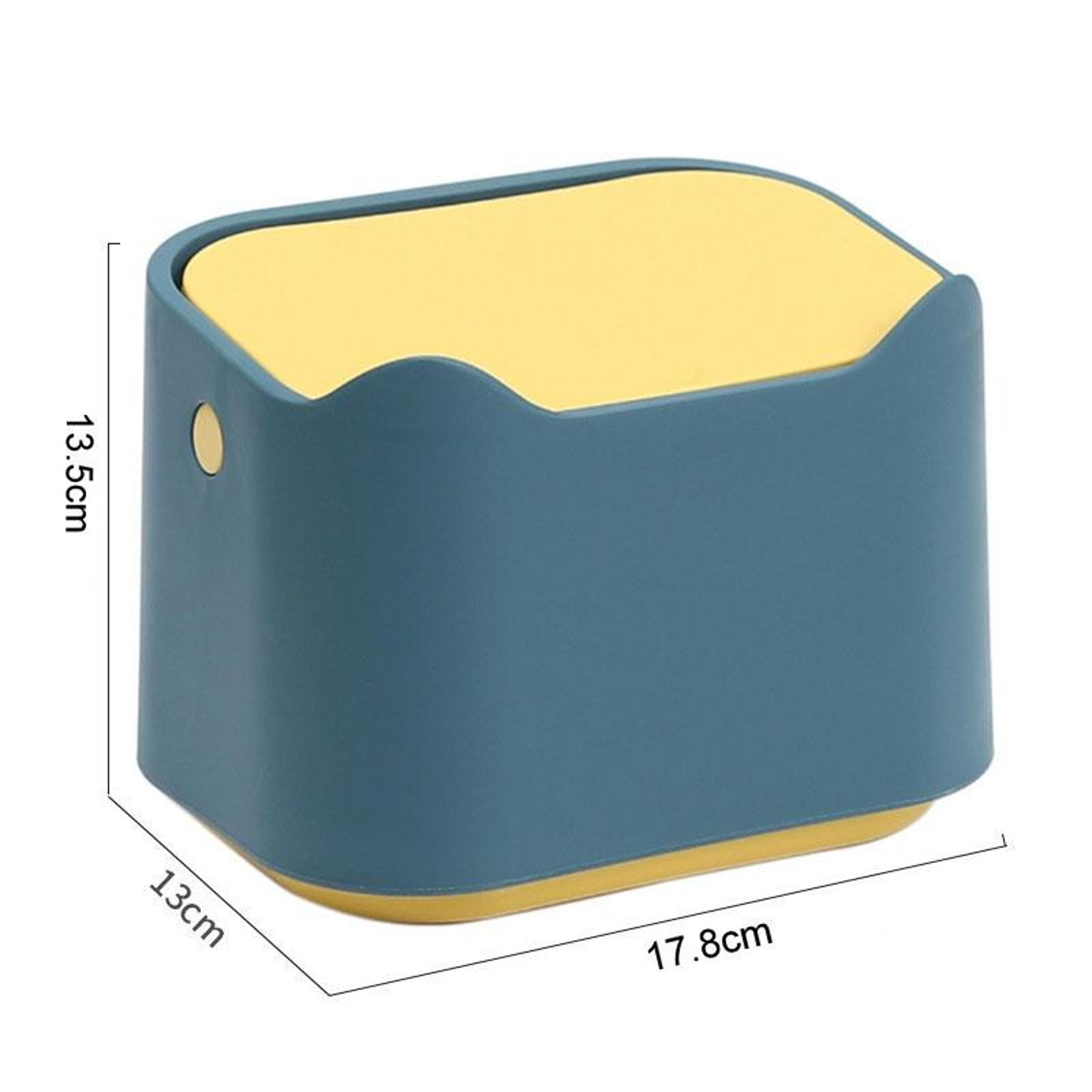 Compact Push Lid Desktop Wastebasket Odor Isolating Mini Trash Can For Pet Litter 8