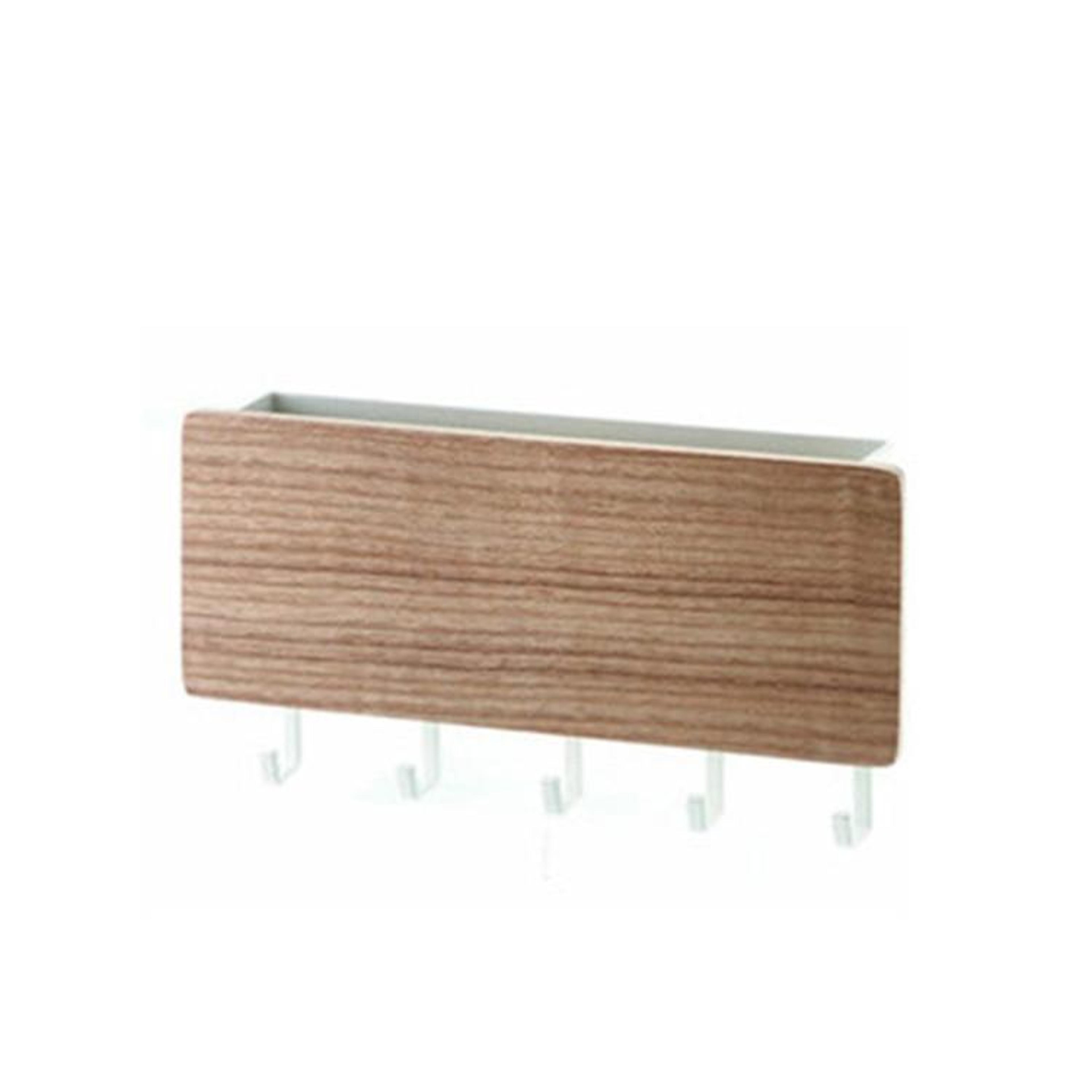 No Drill Wall Key Hanger With Hooks And Shelf White Entryway Organizer 1