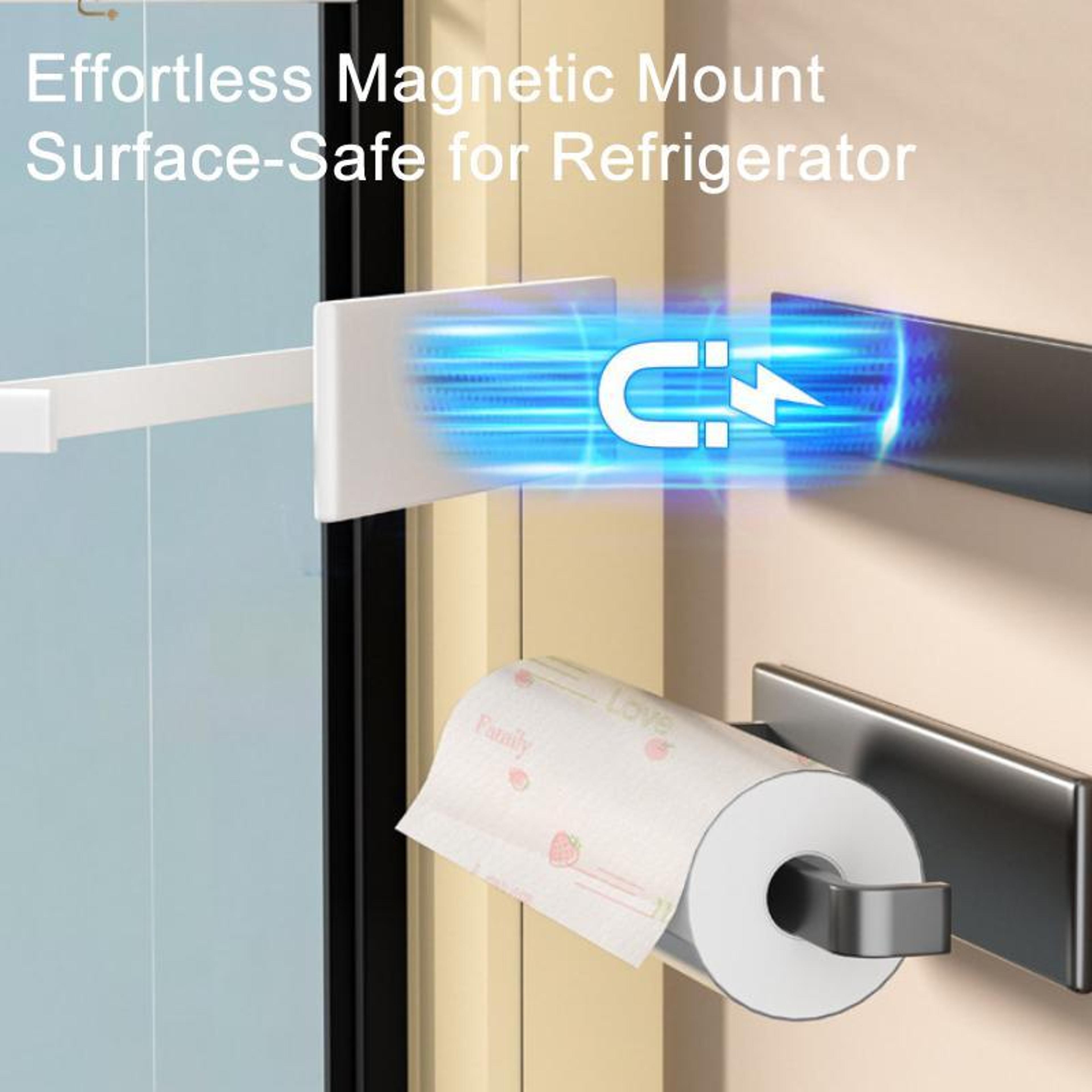 Magnetic Paper Towel Holder With Plastic Wrap Dispenser And Foil Organizer 2