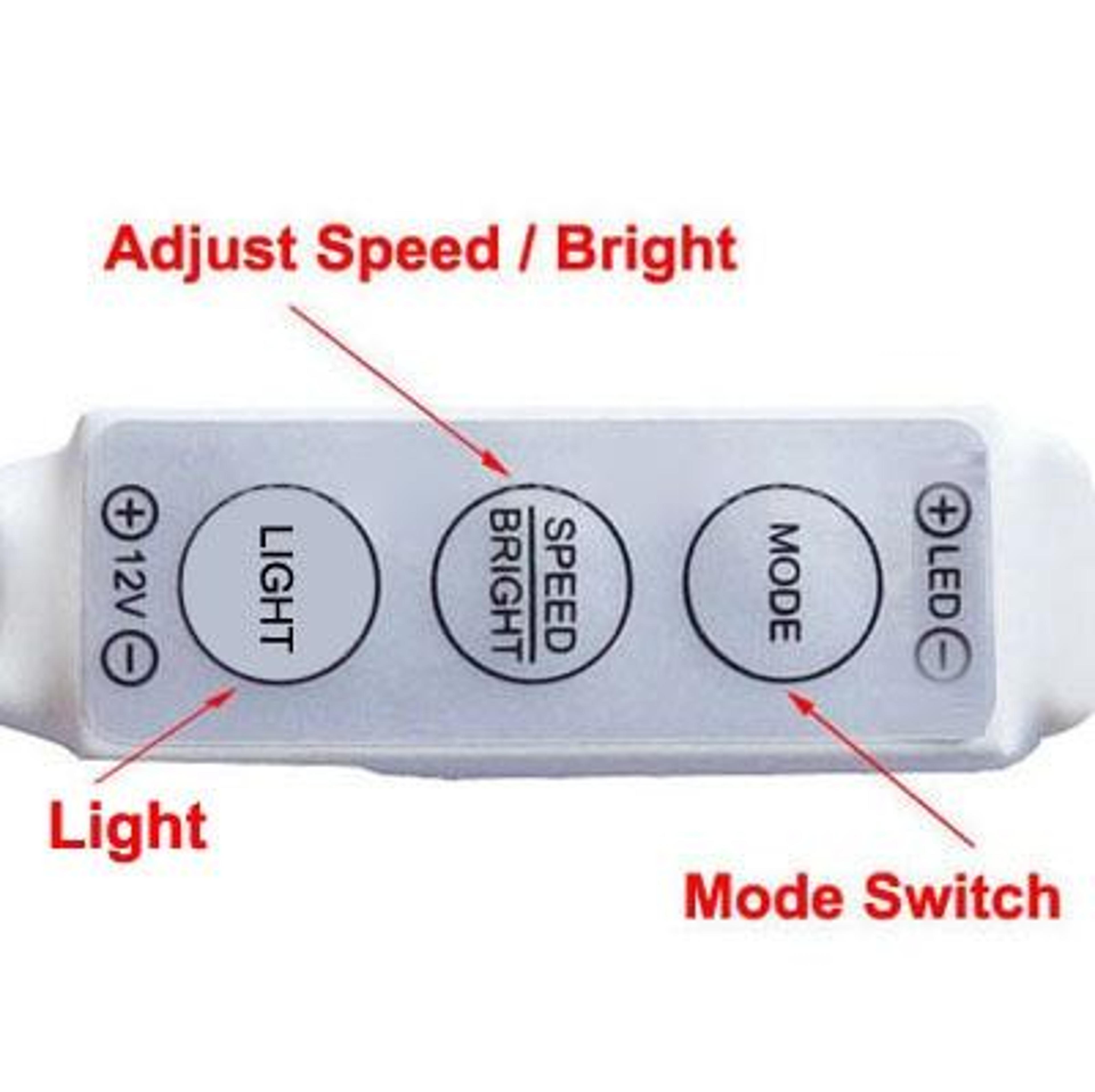 Mini Single Color LED Strip Controller Dimmer With 3 Key Control Compact 12V DC LED Strip Light Dim 2