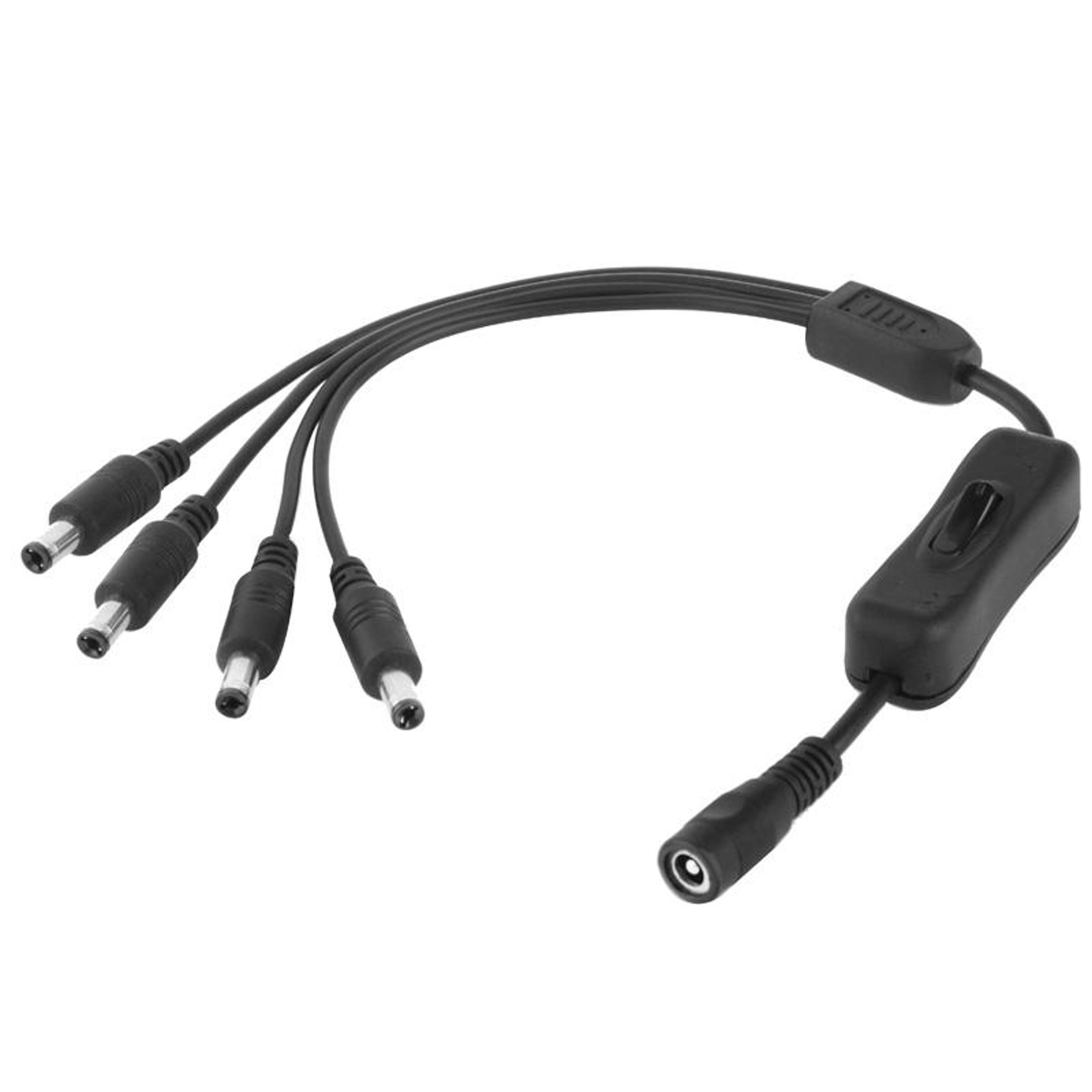 premium dc power splitter cable with inline switch output for led strips