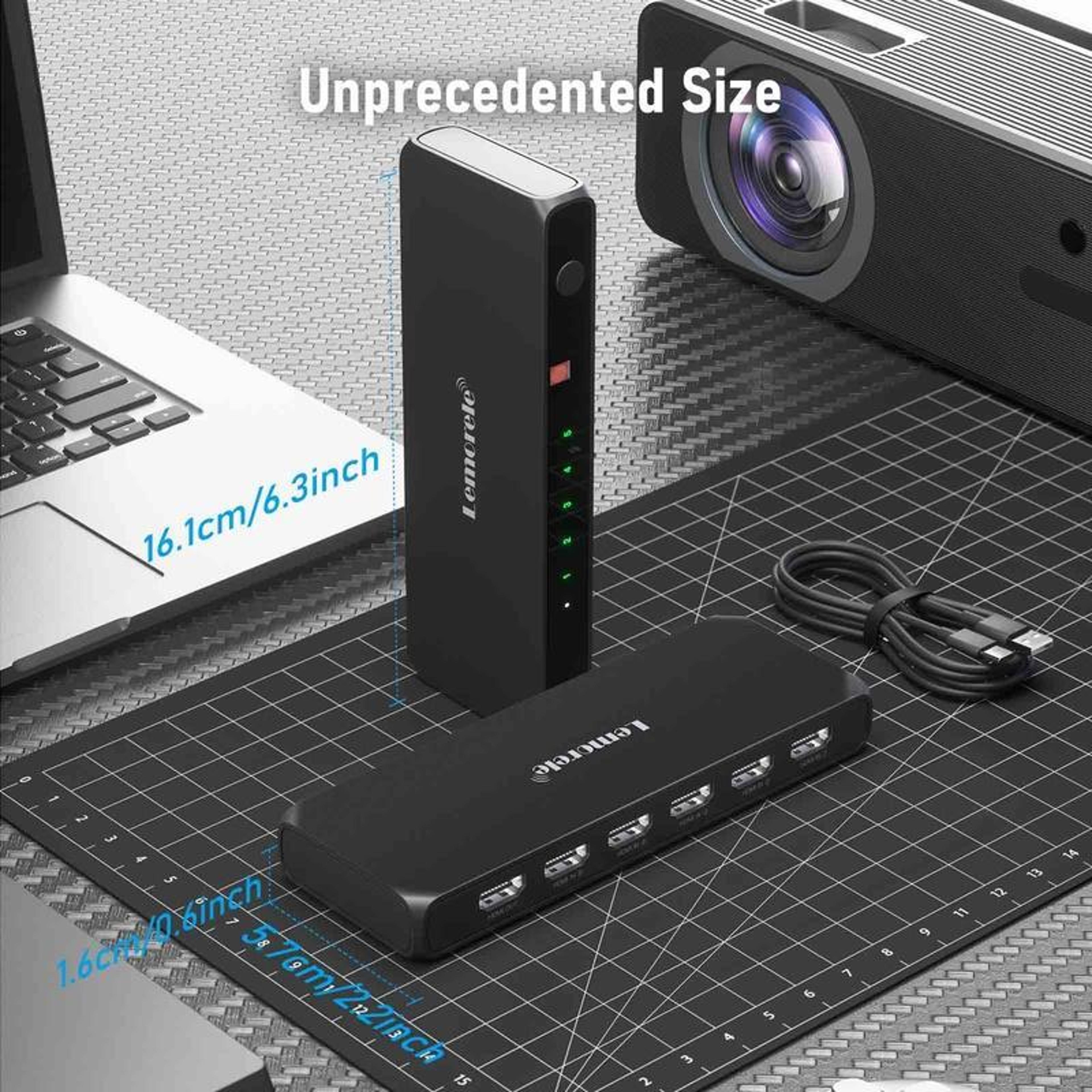 Lemorele G96 5 Port 4K HDMI Switch With IR Remote 7
