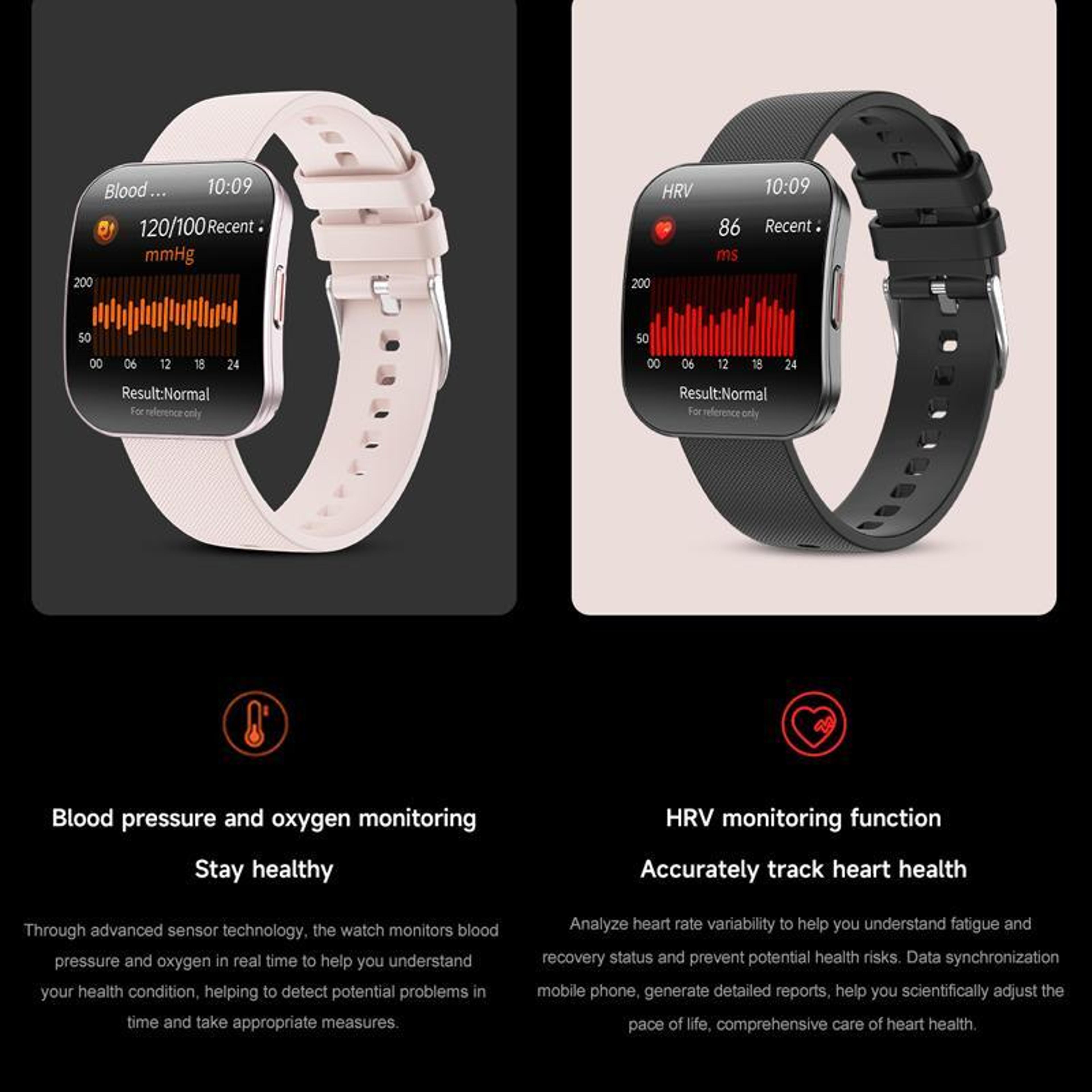 Health Smart Watch With Heart Rate Blood Oxygen Monitor And SOS Alert 2
