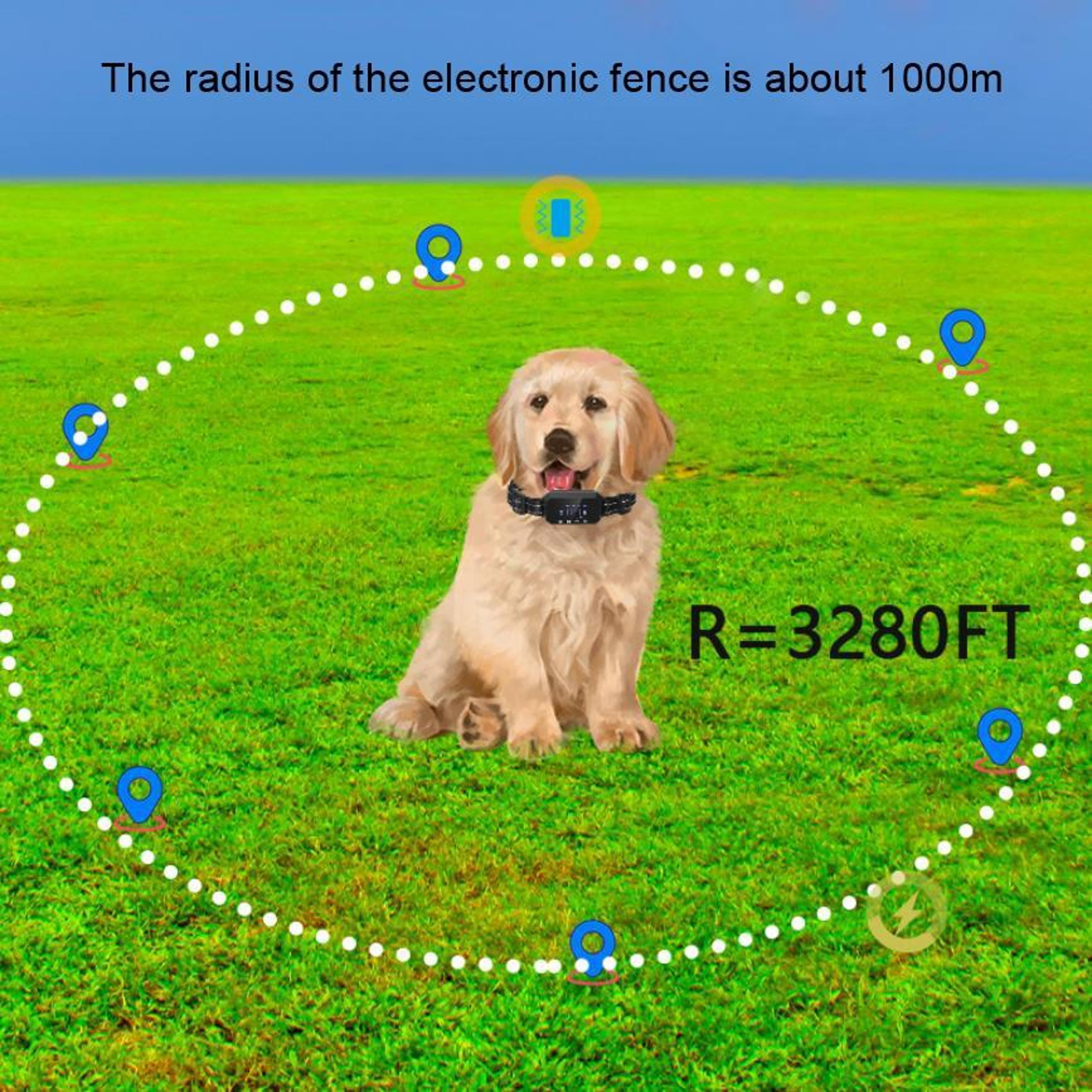 Smart GPS Dog Fence  Wireless Bark Stop Training Collar For Safe Outdoor Containment 3