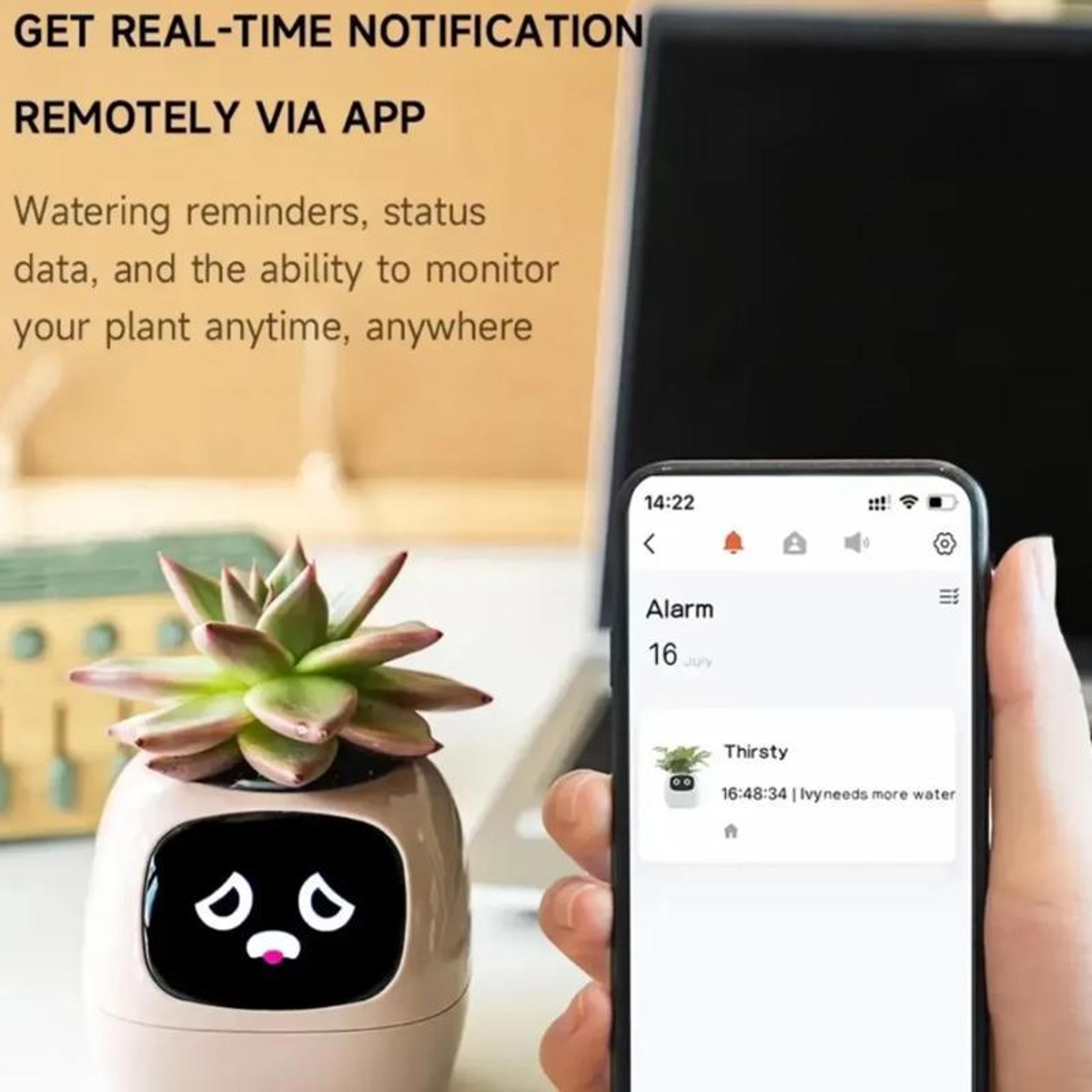 Smart WiFi Plant Pot With Multi Sensor Monitor  Screen Compatible 9