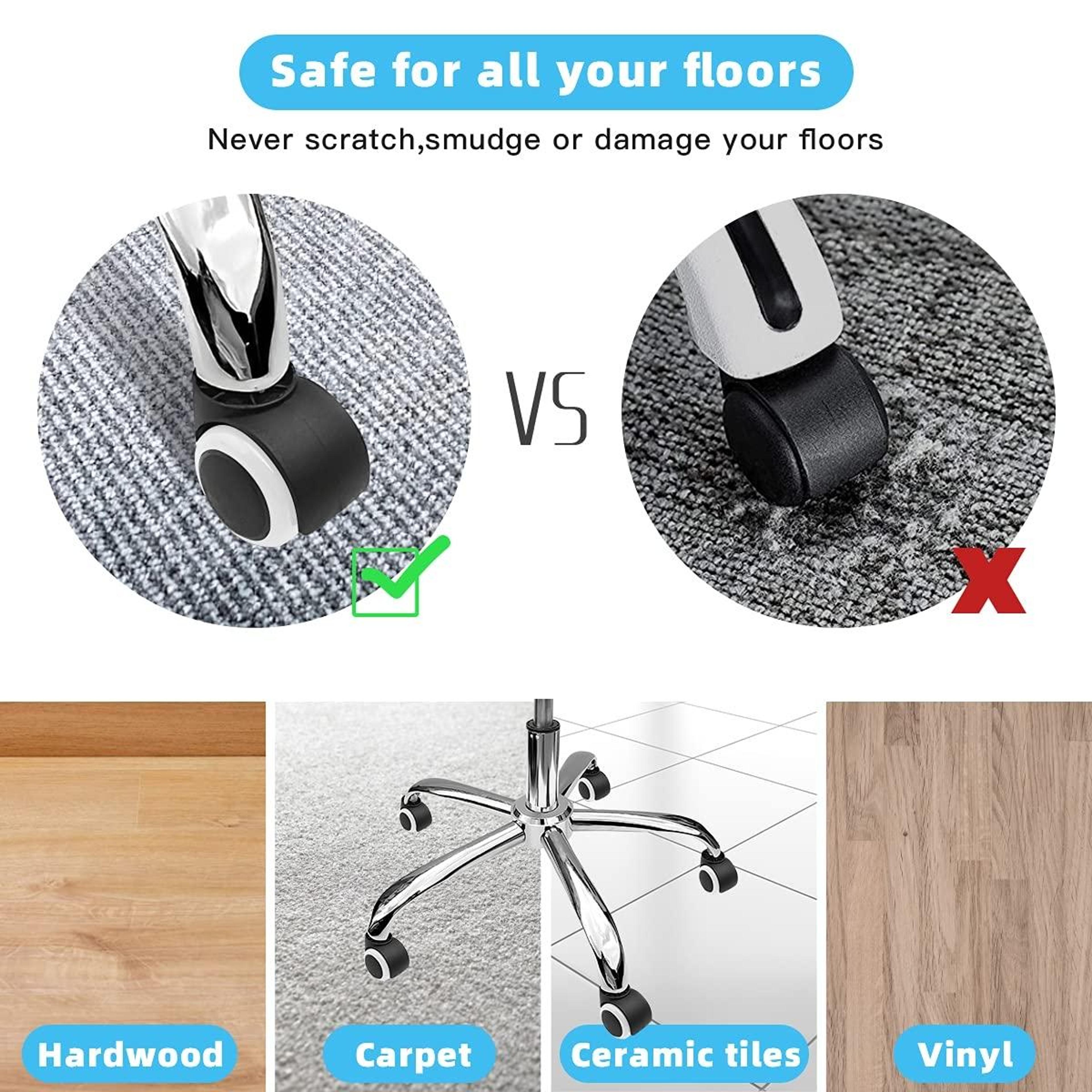 Silent Office Chair Replacement Wheels Swivel Casters For Smooth Rolling Mobility 5