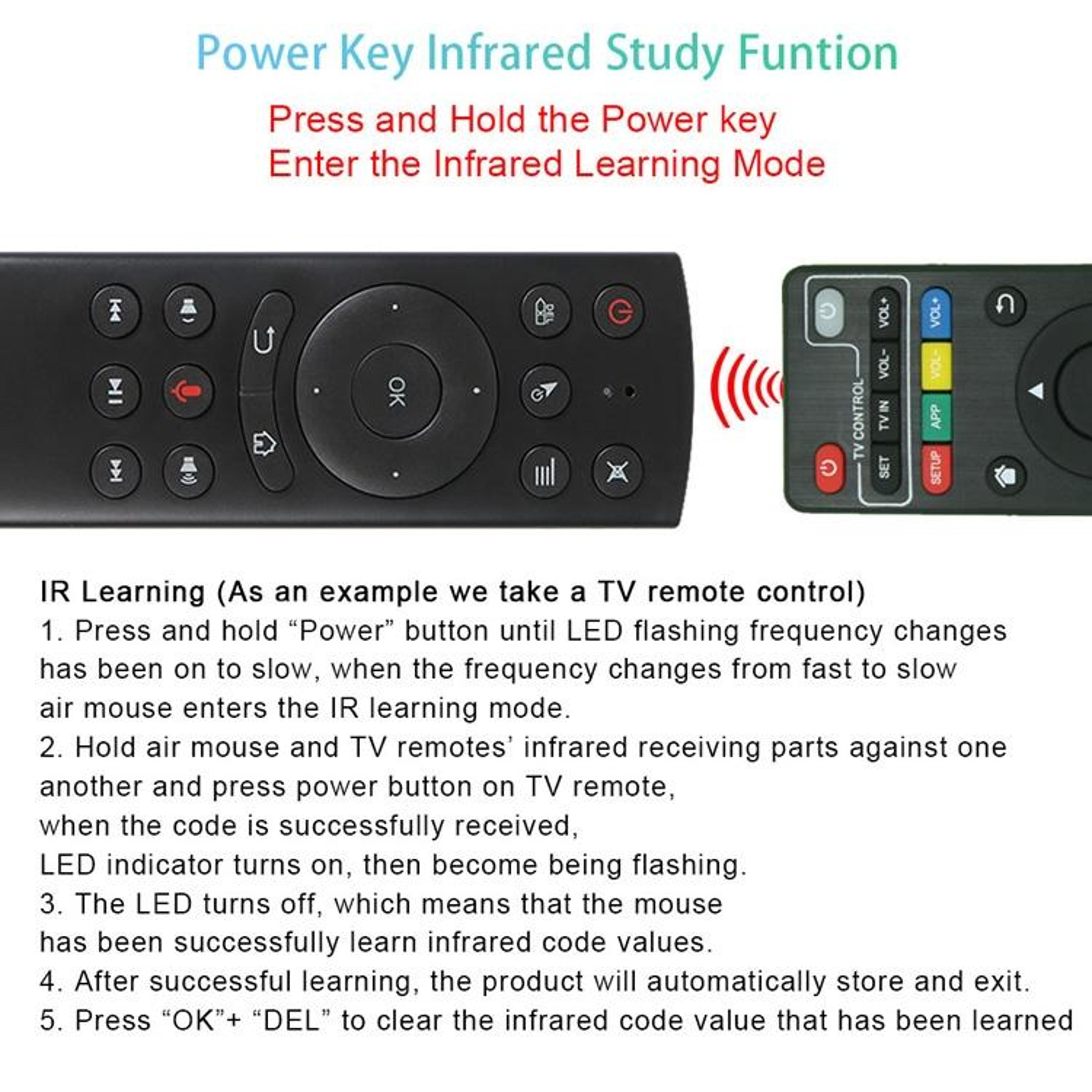 Wireless Voice Air Mouse Remote With 6Axis Gyroscope For Android TV Box PC  Projector 8
