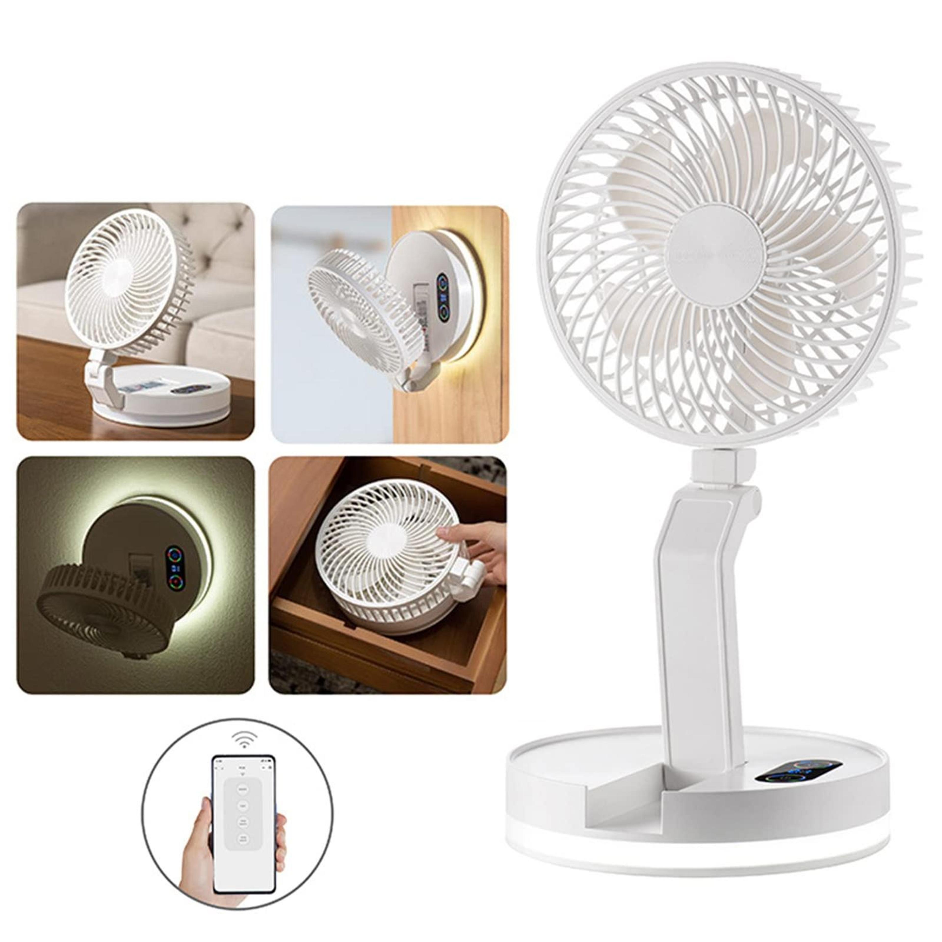 Foldable Wall Mounted Fan With Remote Control LED Light  Desktop Rotation 1