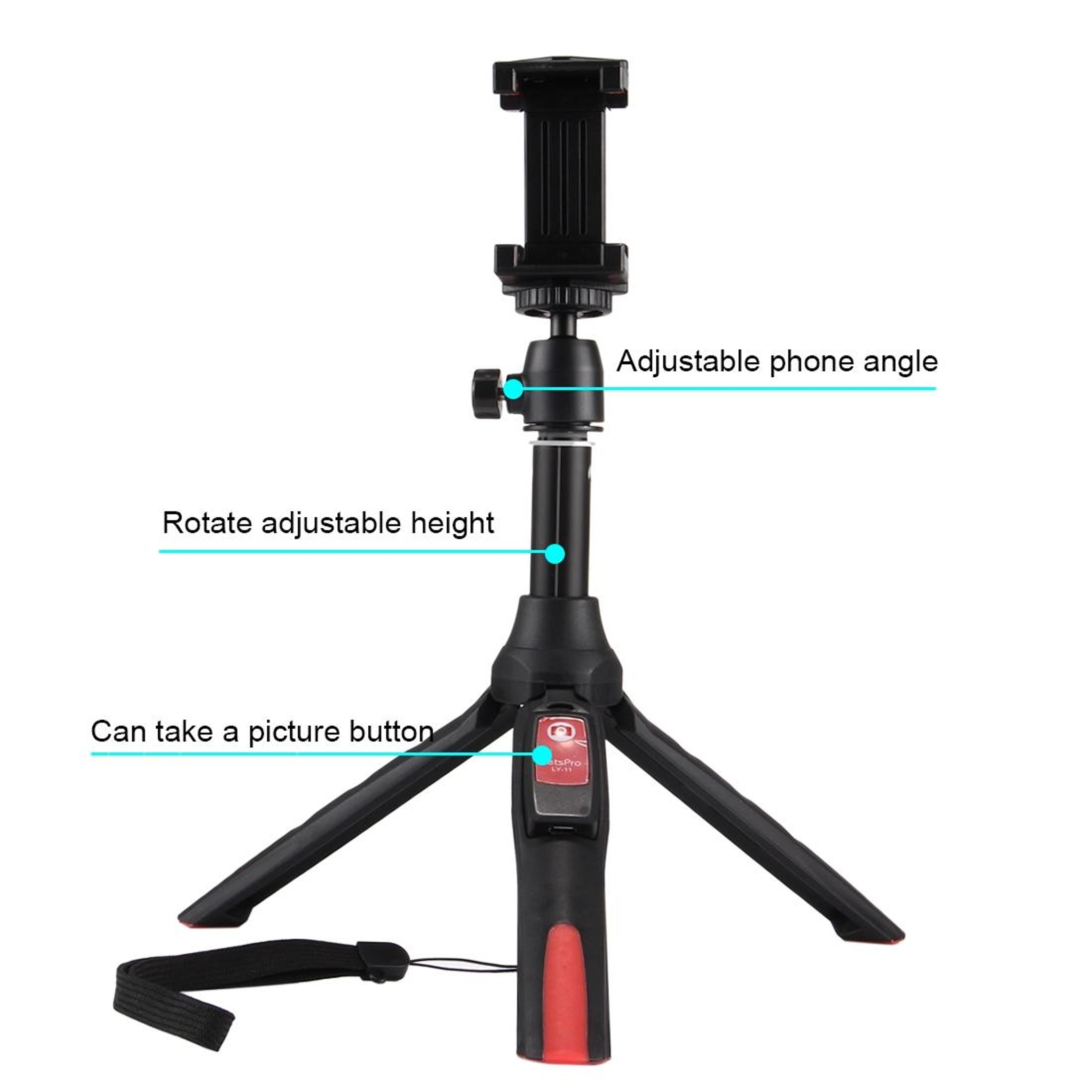 Bluetooth Selfie Stick Tripod With Remote Control  Adjustable Phone Holder 3