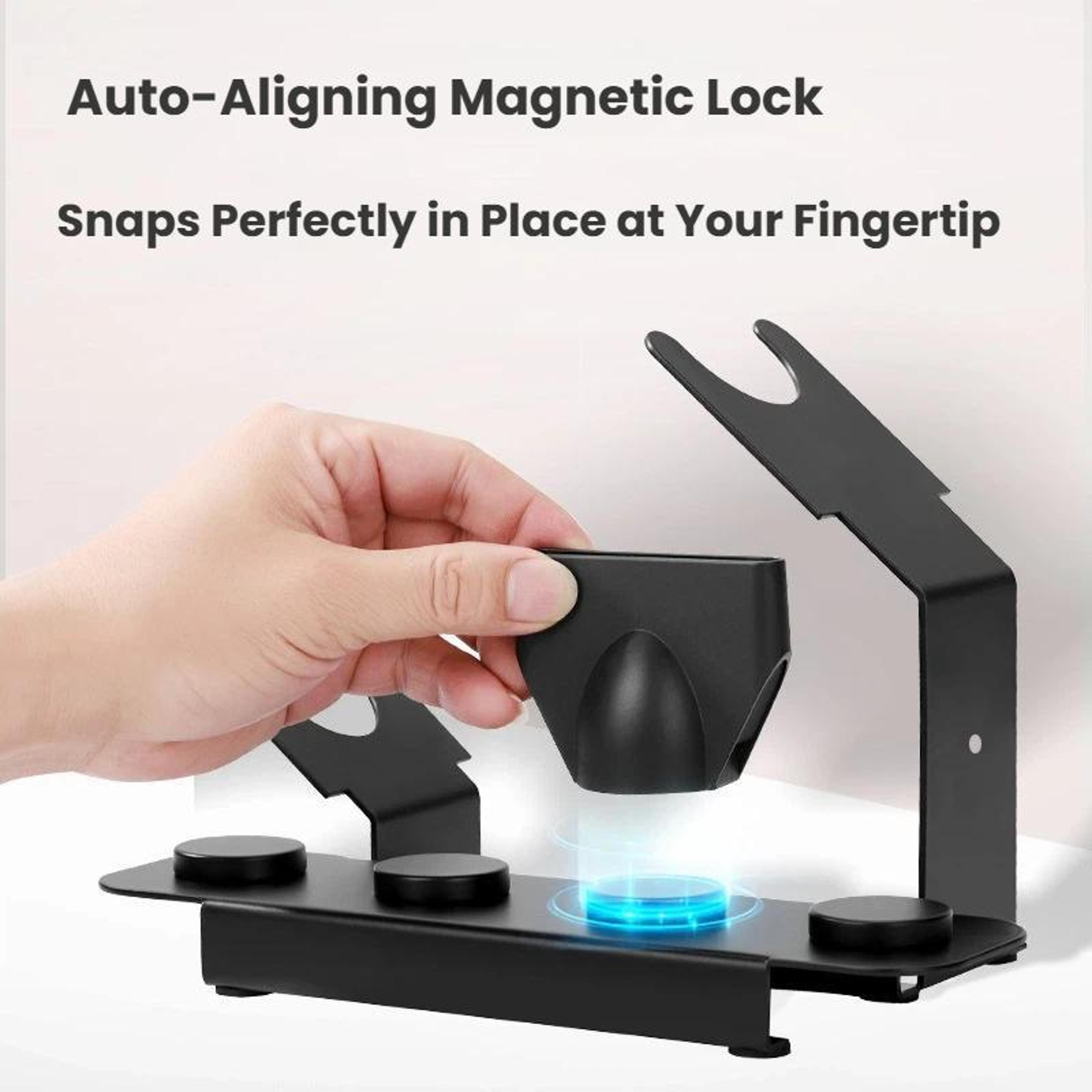 Hair Dryer Stand With Magnetic Nozzle Storage Holder For Attachments 2