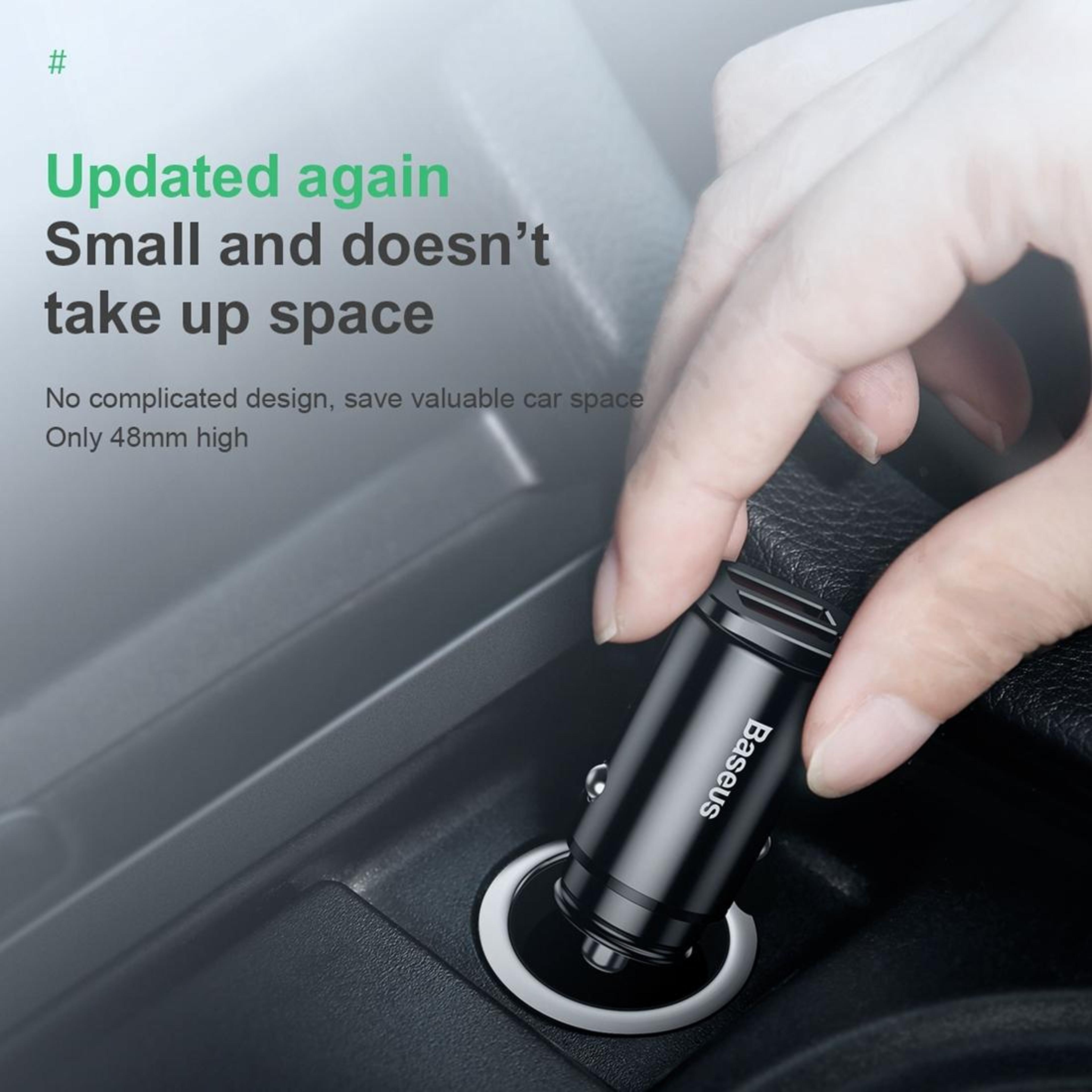 Baseus Dual USB Fast Car Charger With QC30 Smart Charging 4