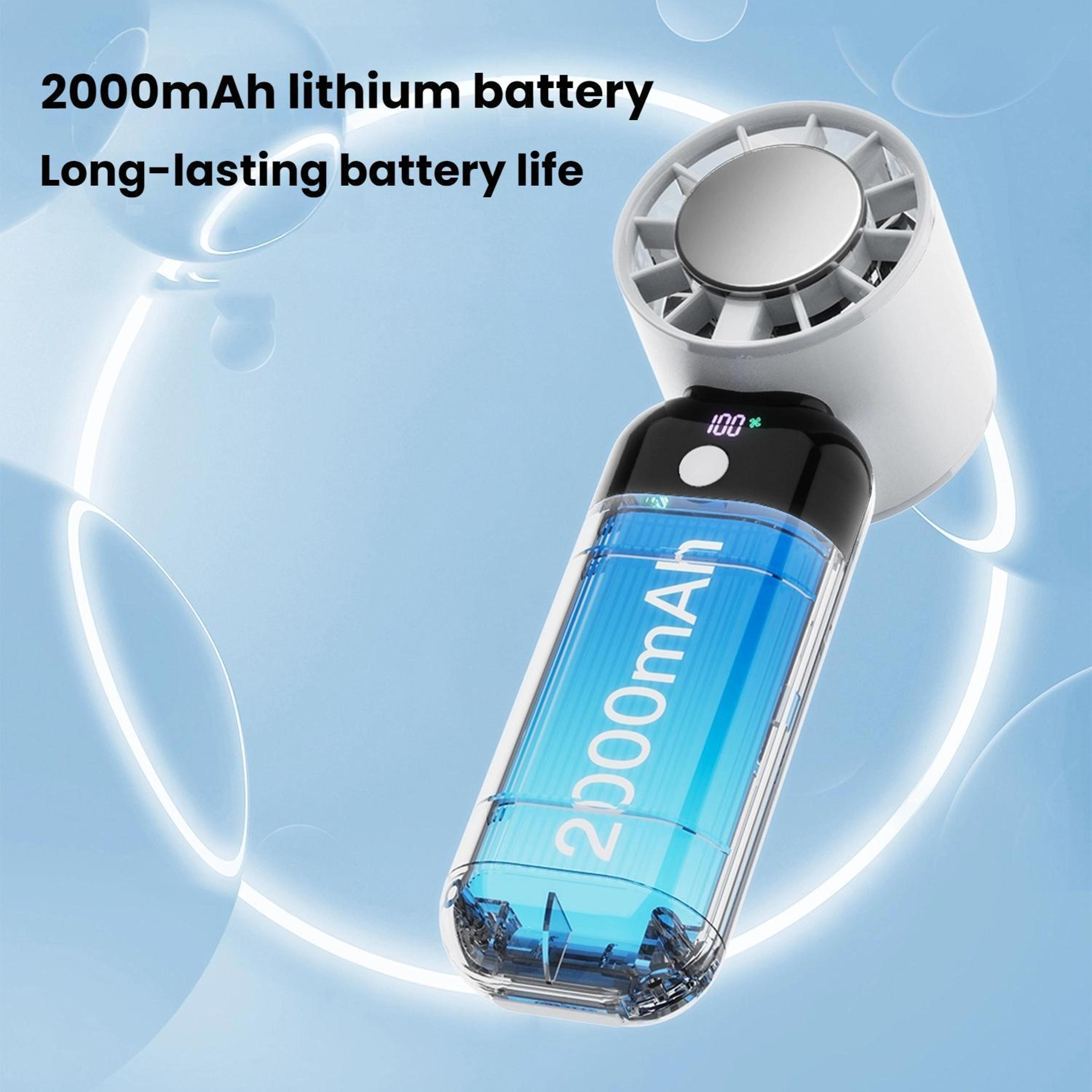 Portable Cooling Fan With Digital Display Handheld Fan  Cold Compress USB Rechargeable 3