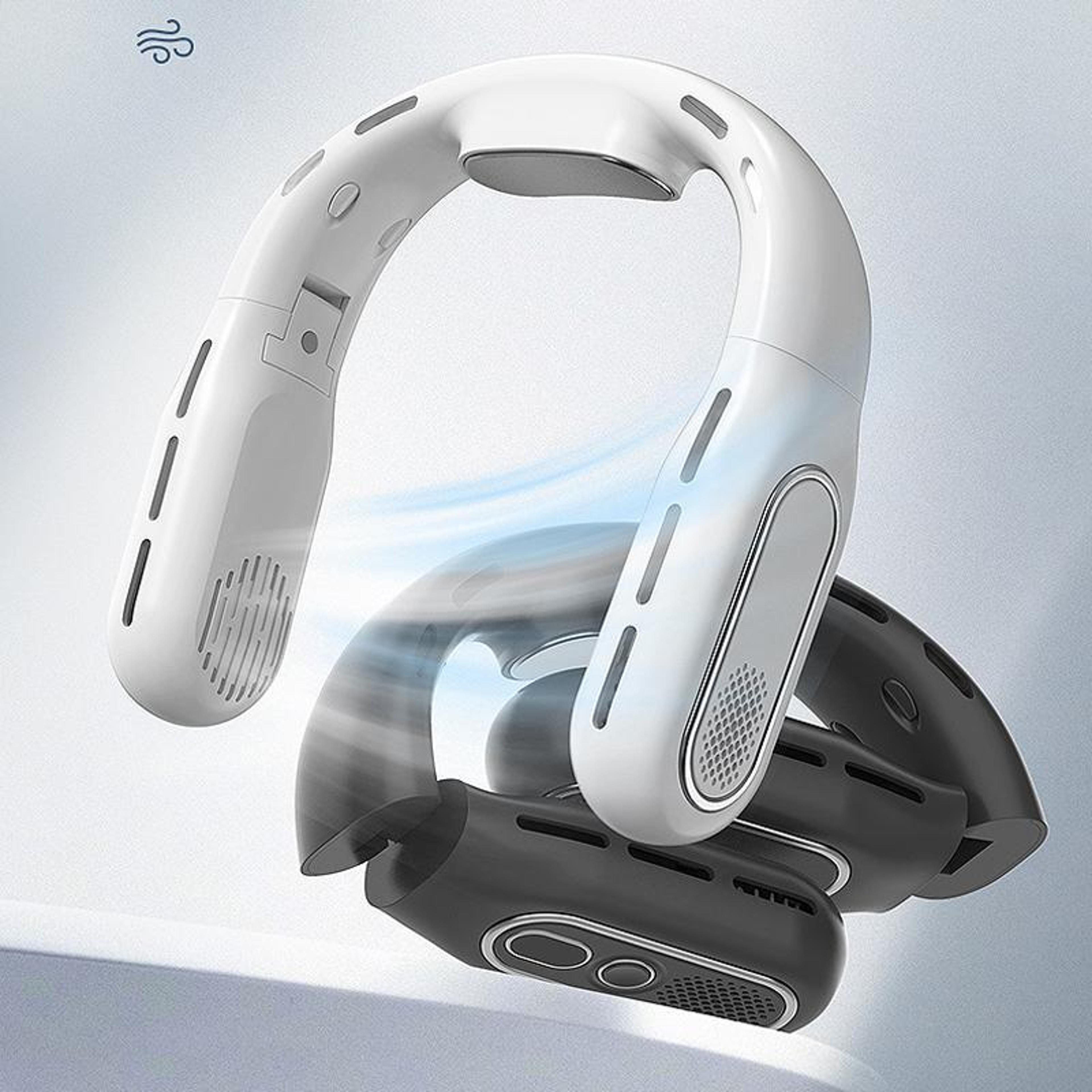 Portable Bladeless Neck Fan With Digital Display Foldable Rechargeable Wearable Cooling Fan 1