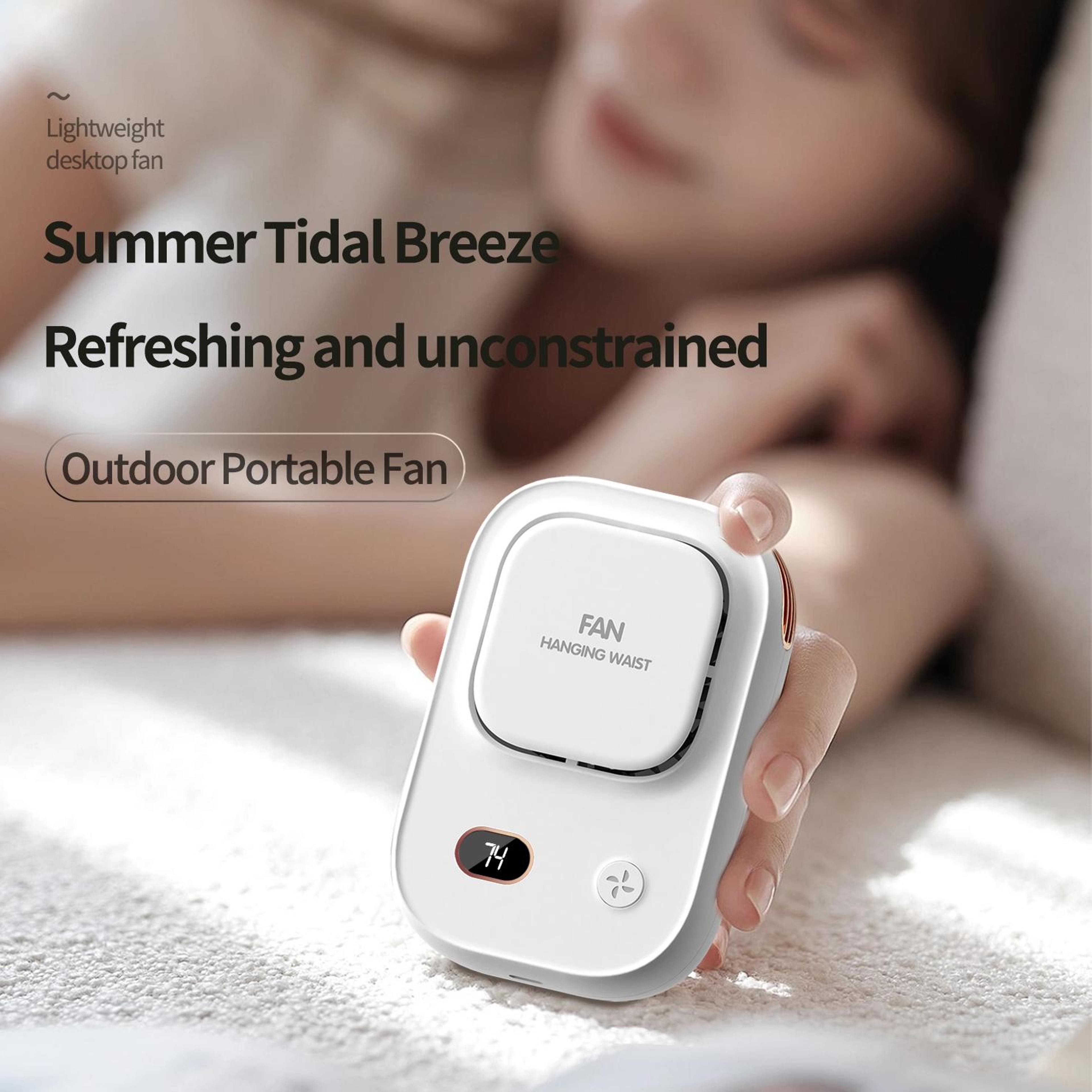 Portable Neck Fan USB Rechargeable Bladeless Wearable Waist Fan With Digital Display 2