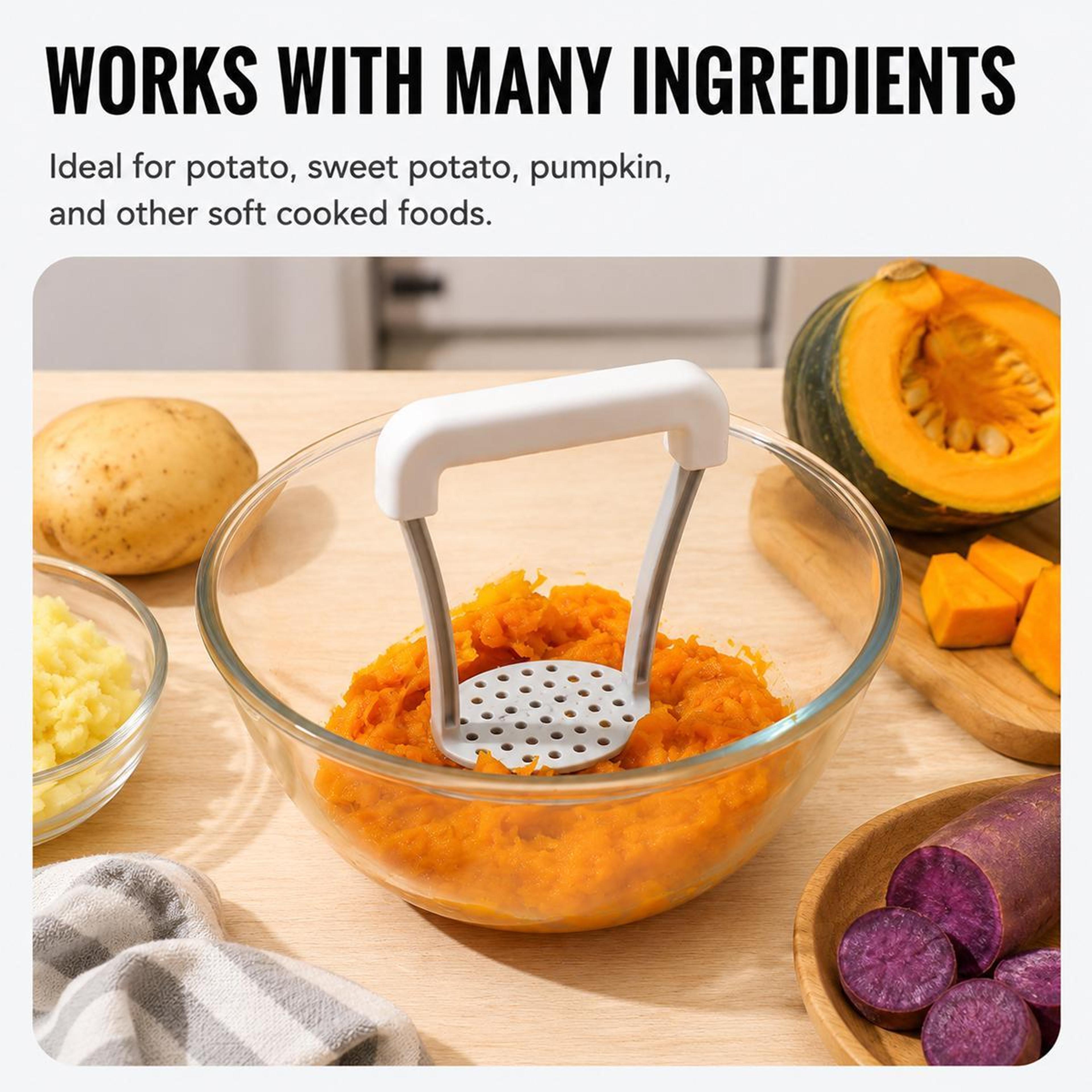 Manual Potato Masher PP Kitchen Masher For Smooth Potatoes And Vegetables 9